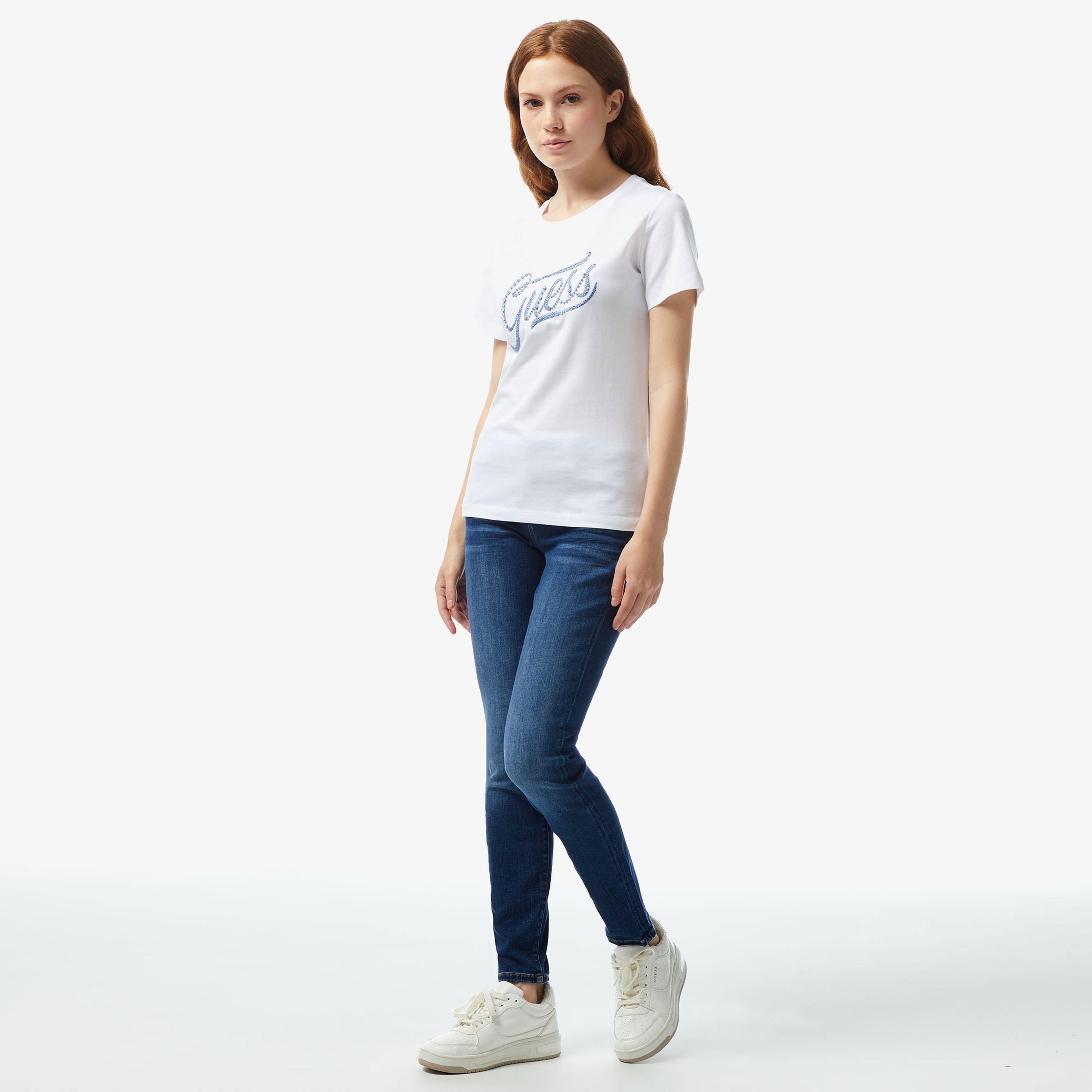 Guess Kadın Beyaz Tshirt