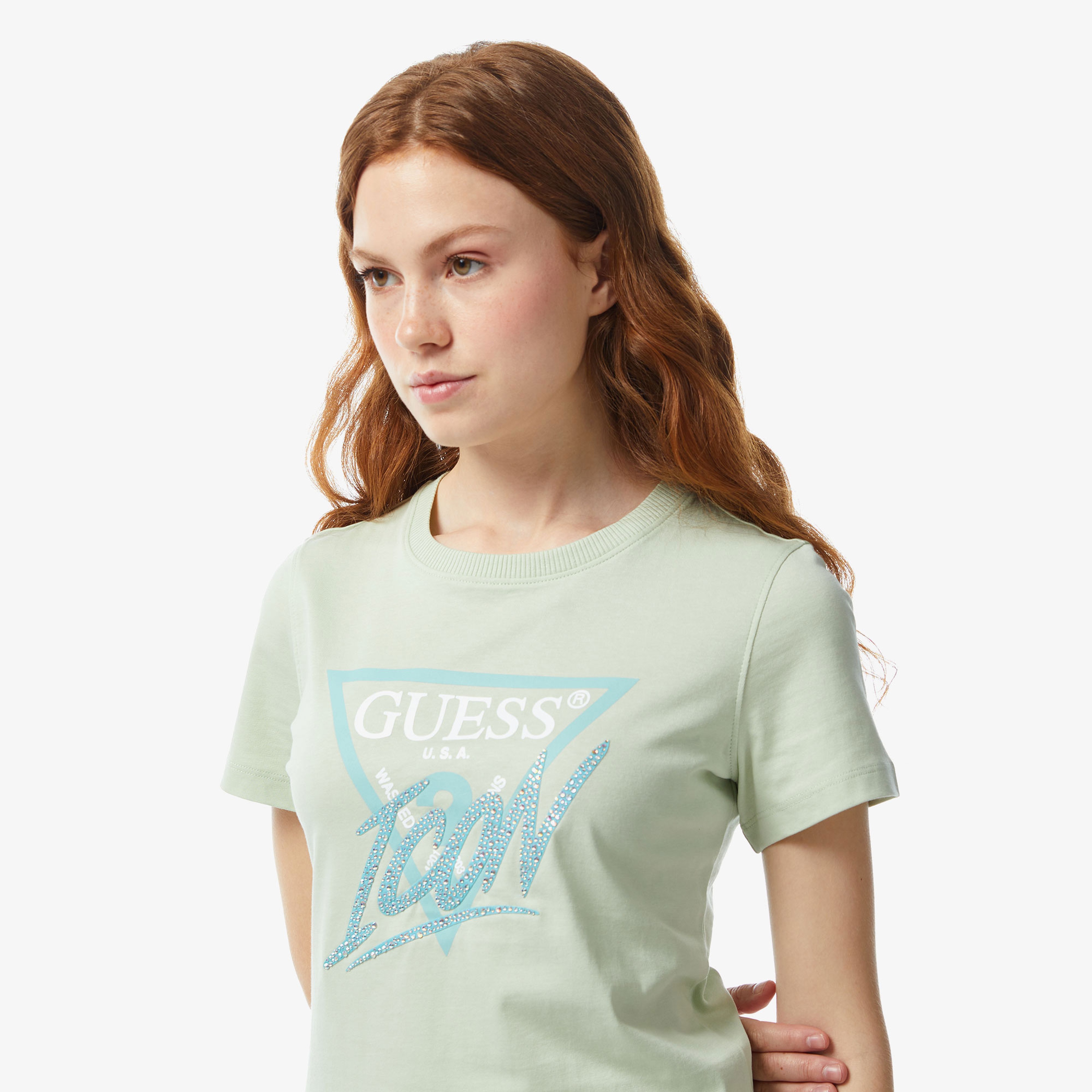 Guess Kadın Yeşil Tshirt