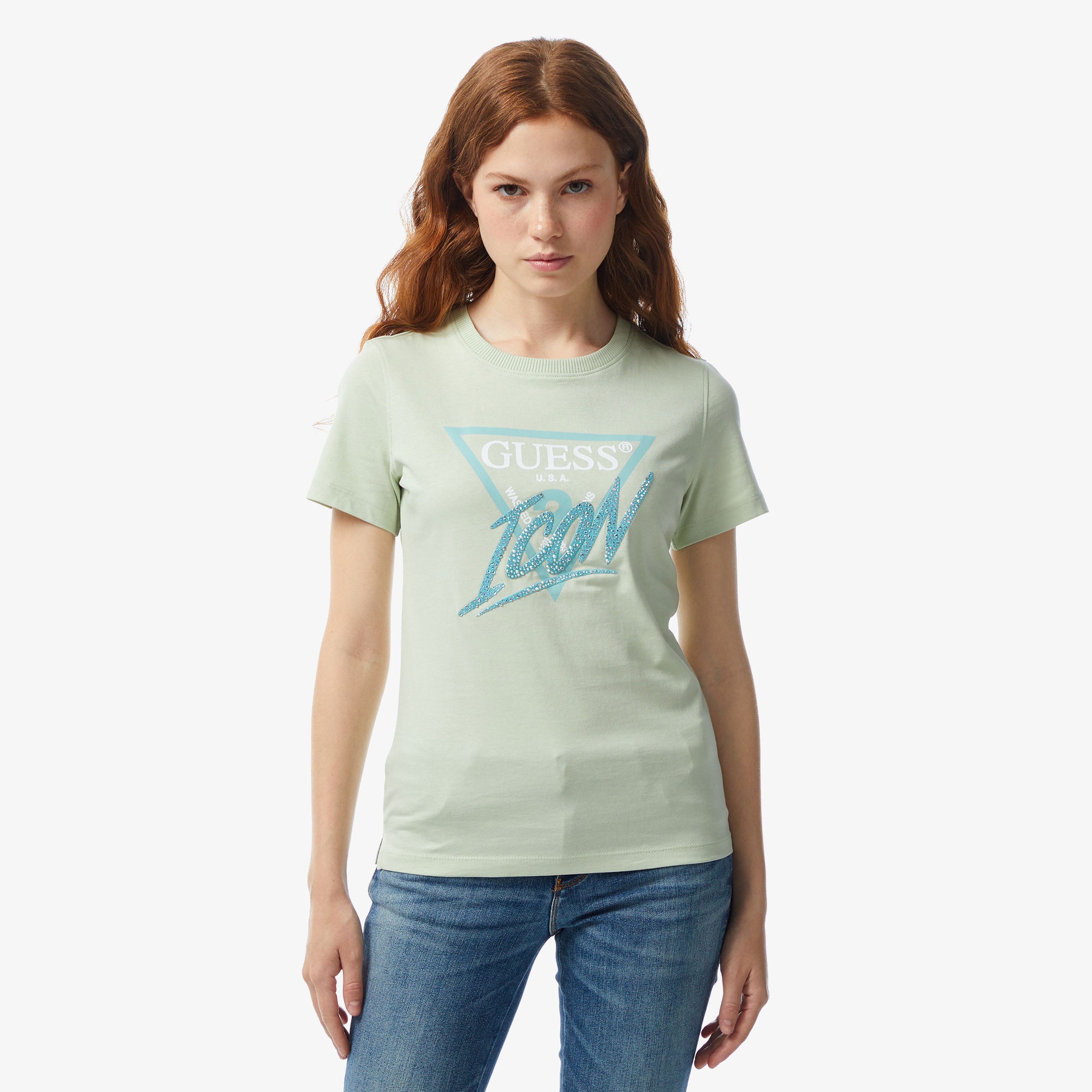 Guess Kadın Yeşil Tshirt