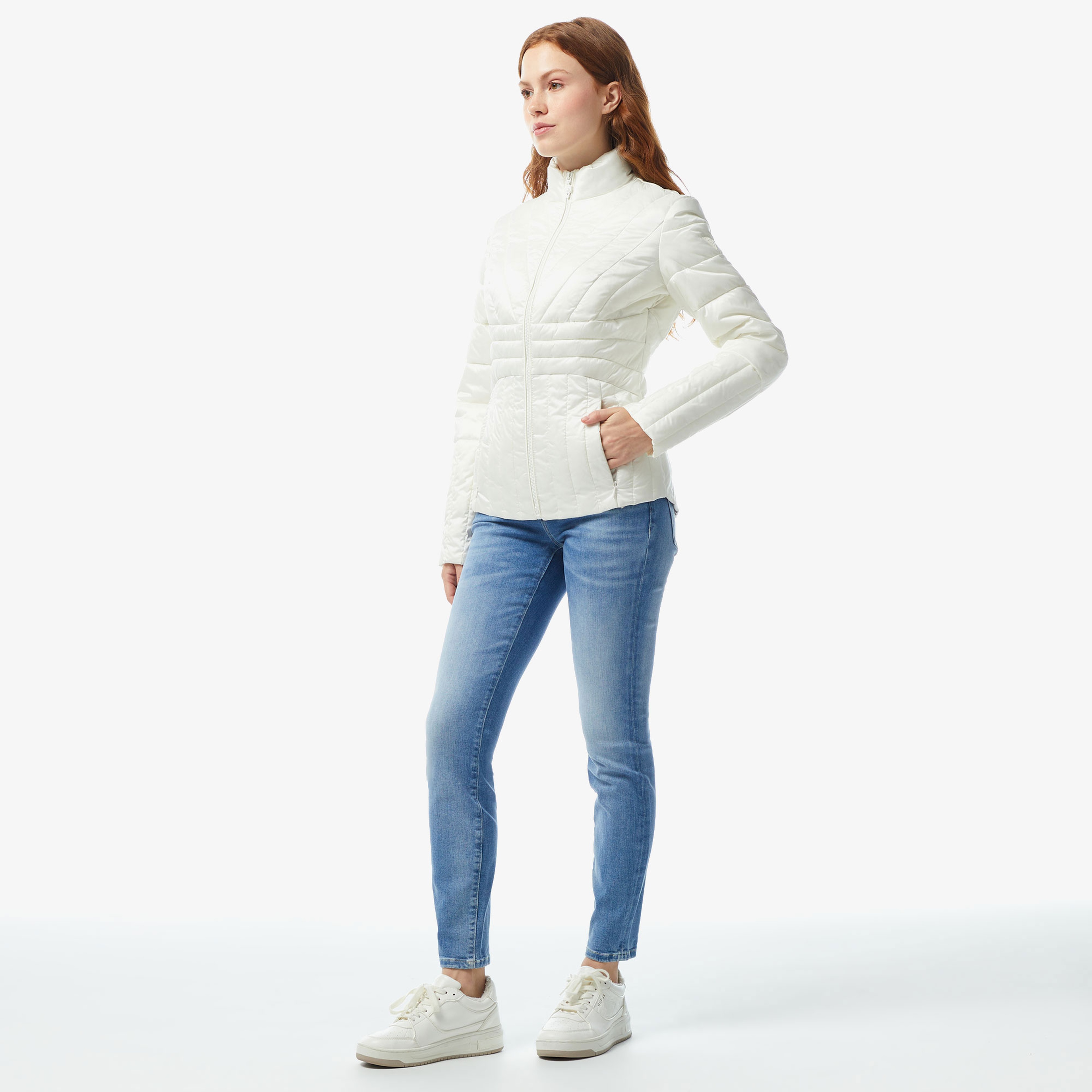 Guess Kadın Beyaz Mont