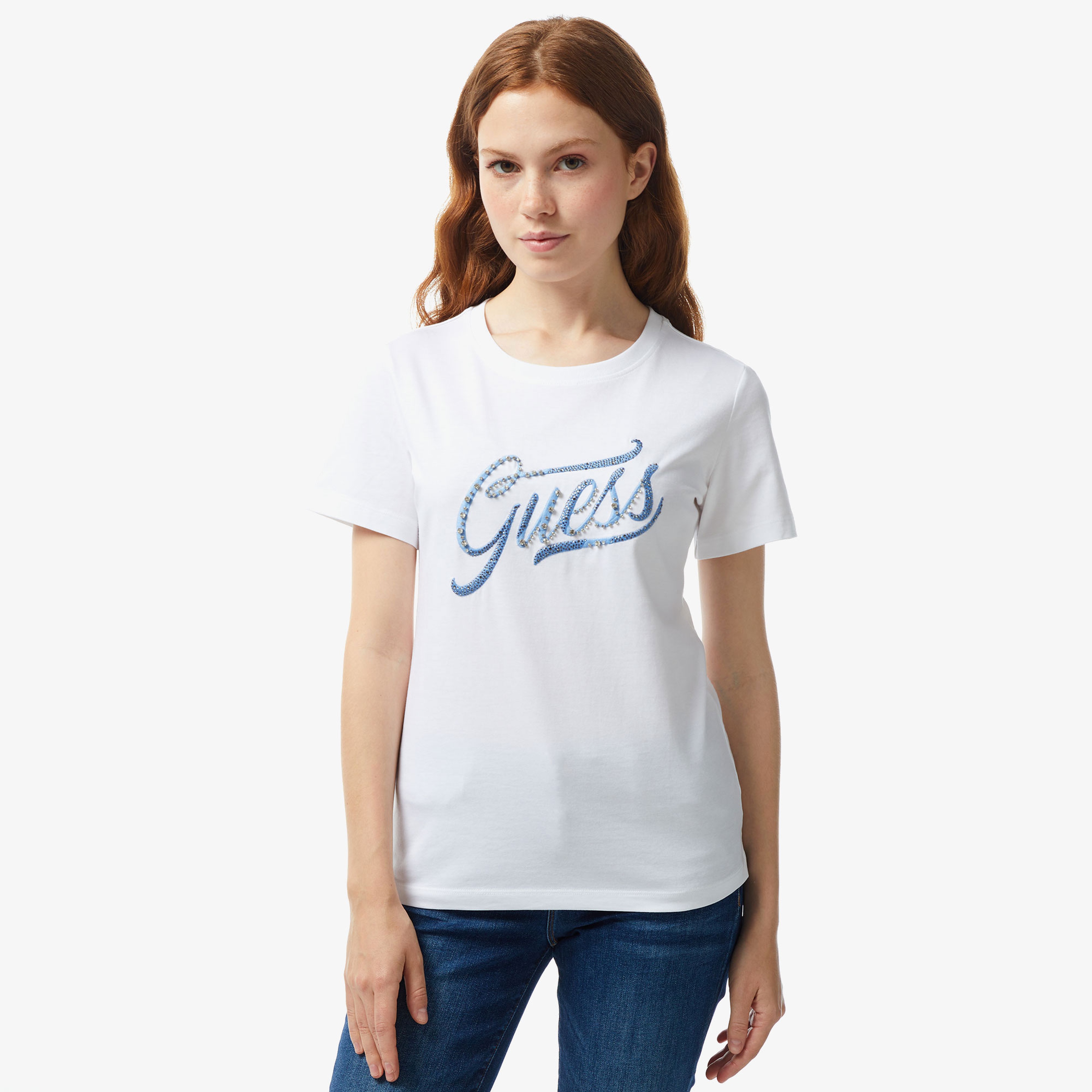 Guess Kadın Beyaz Tshirt
