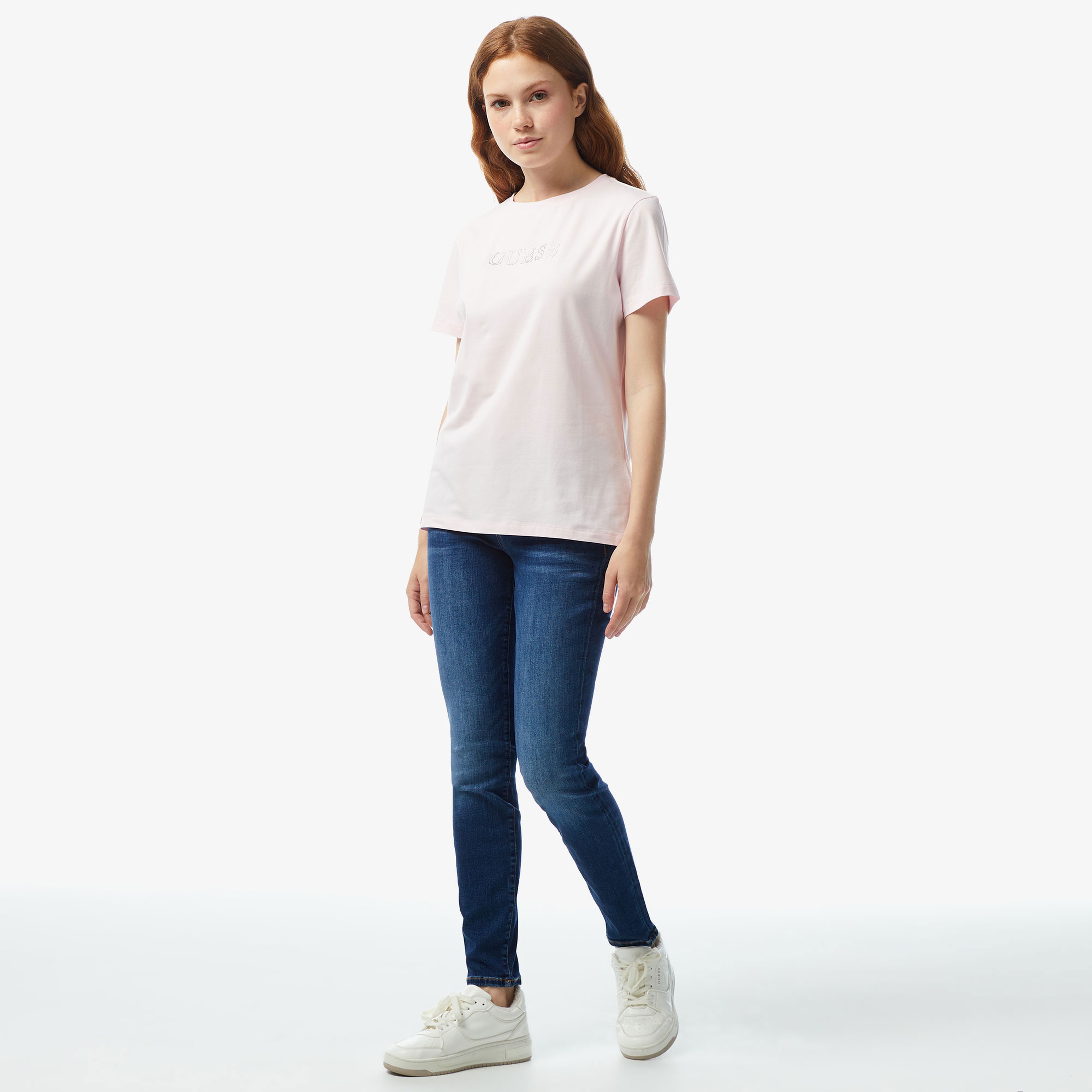 Guess Kadın Pembe Tshirt