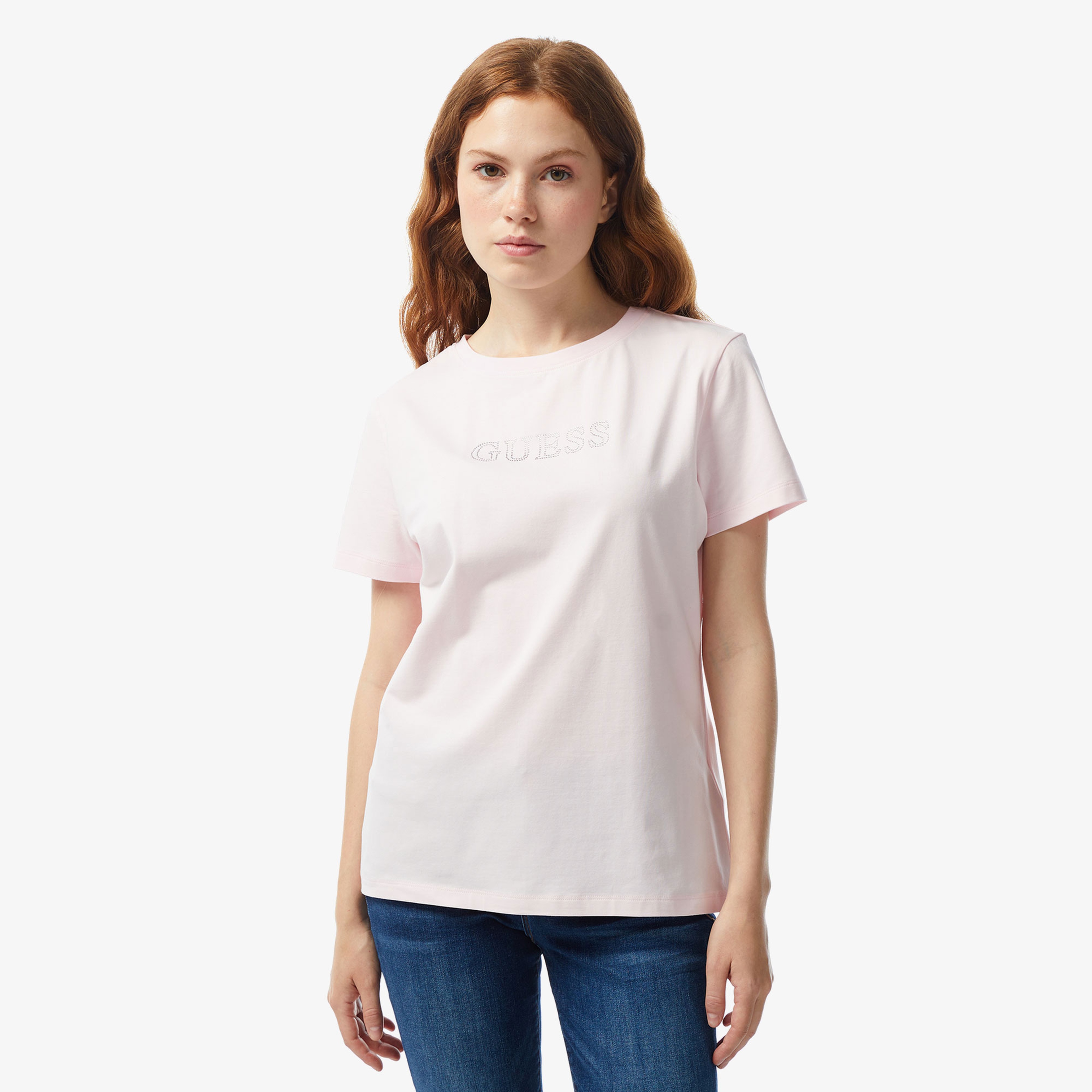 Guess Kadın Pembe Tshirt