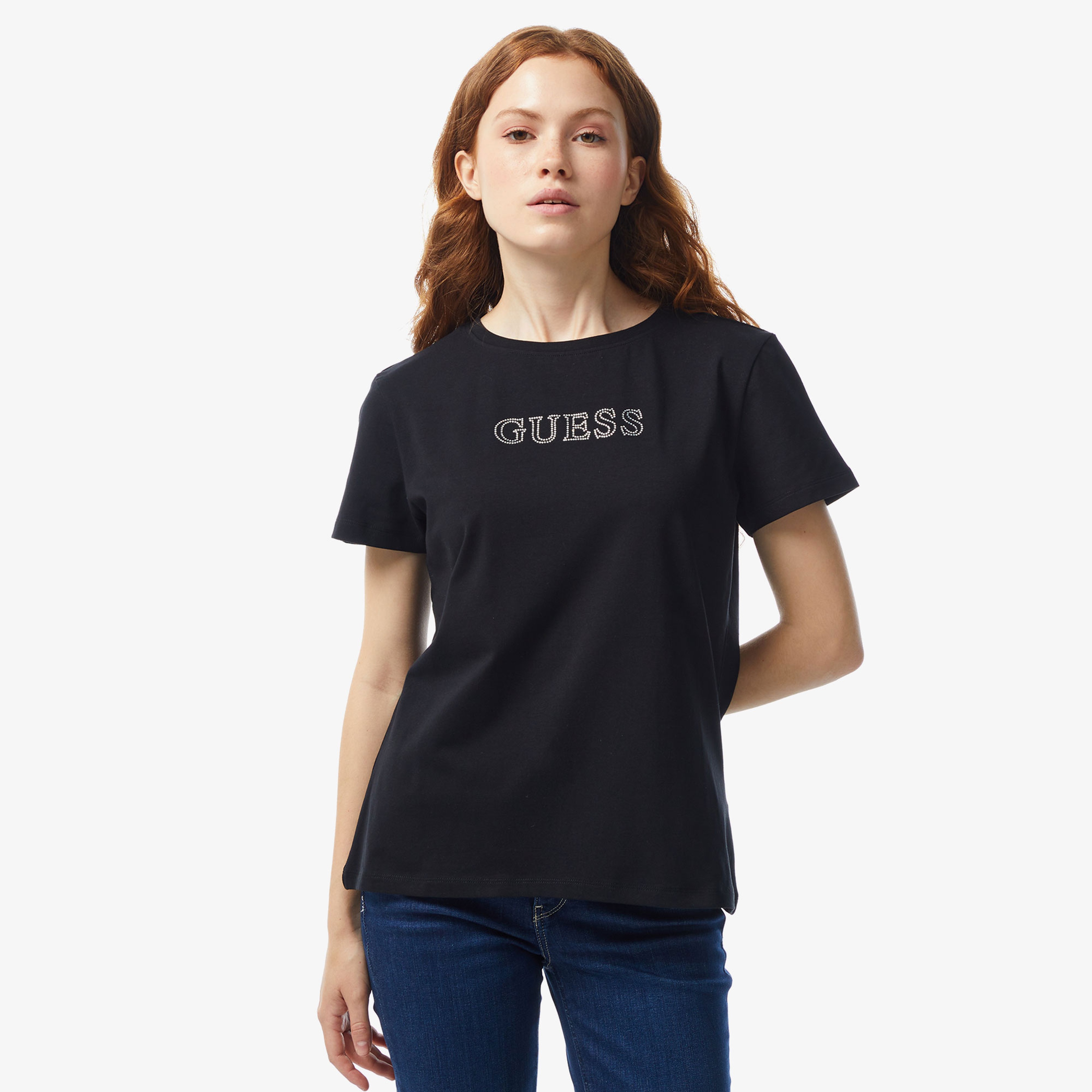 Guess Kadın Siyah Tshirt
