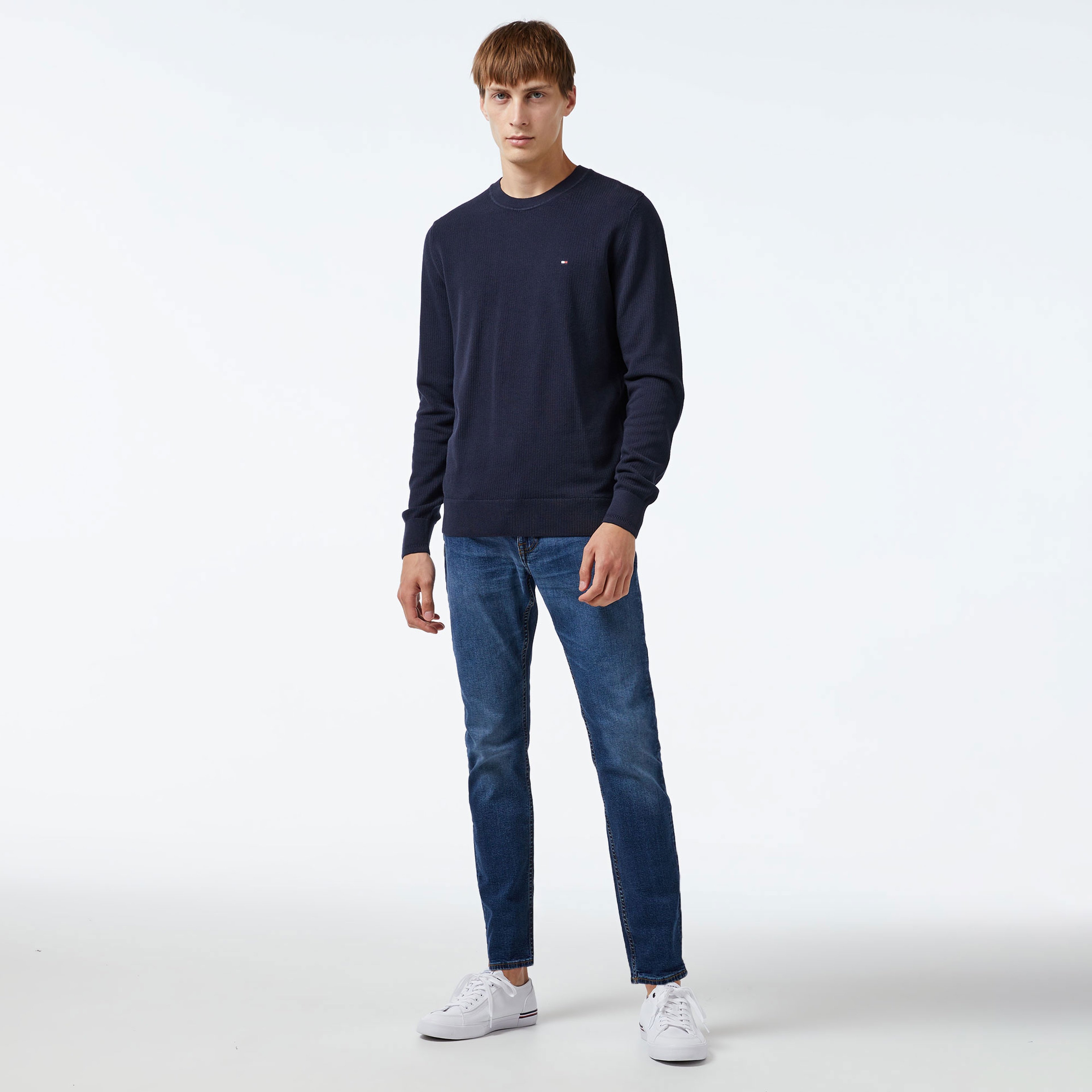 Tommy Hilfiger Erkek Mavi Triko