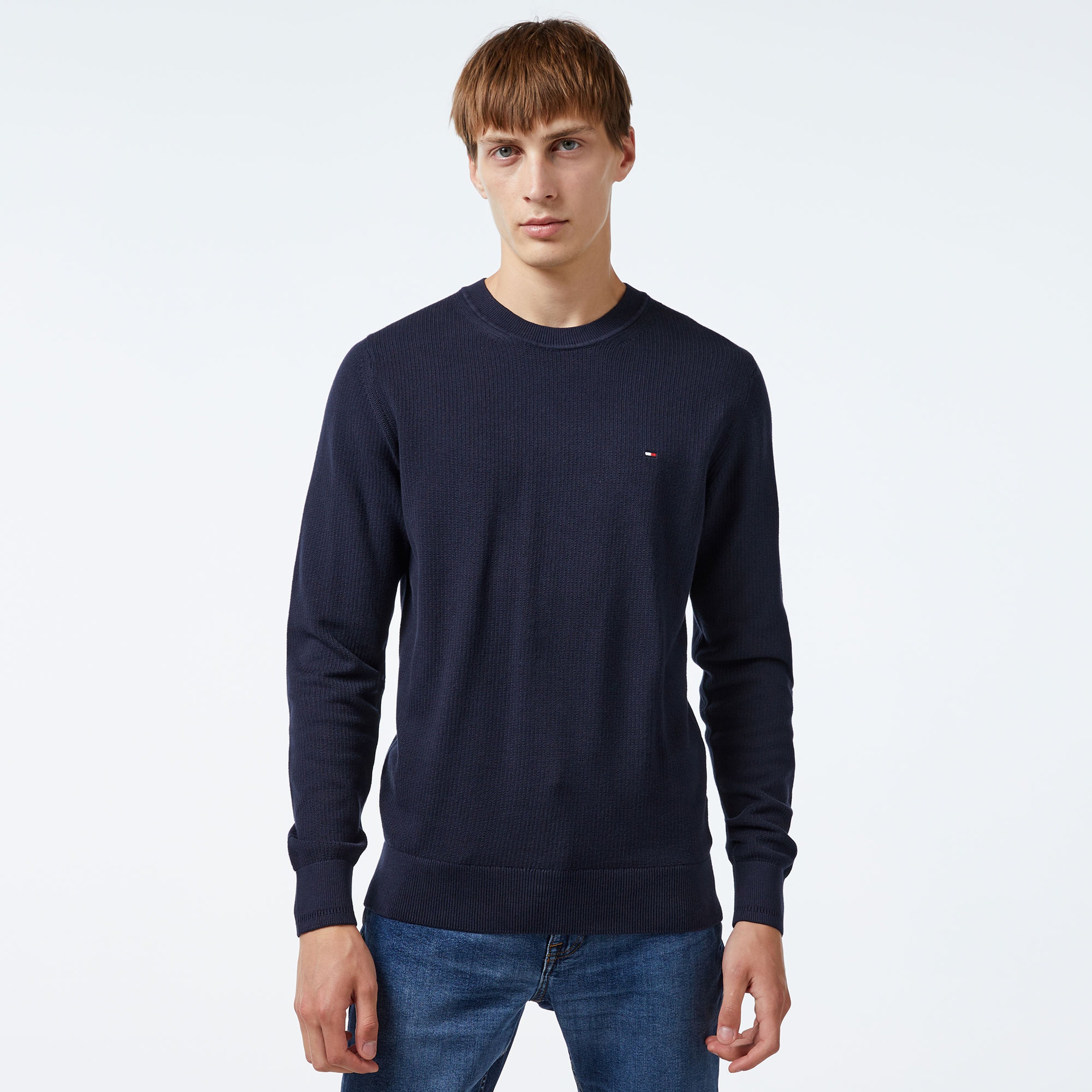 Tommy Hilfiger Erkek Mavi Triko