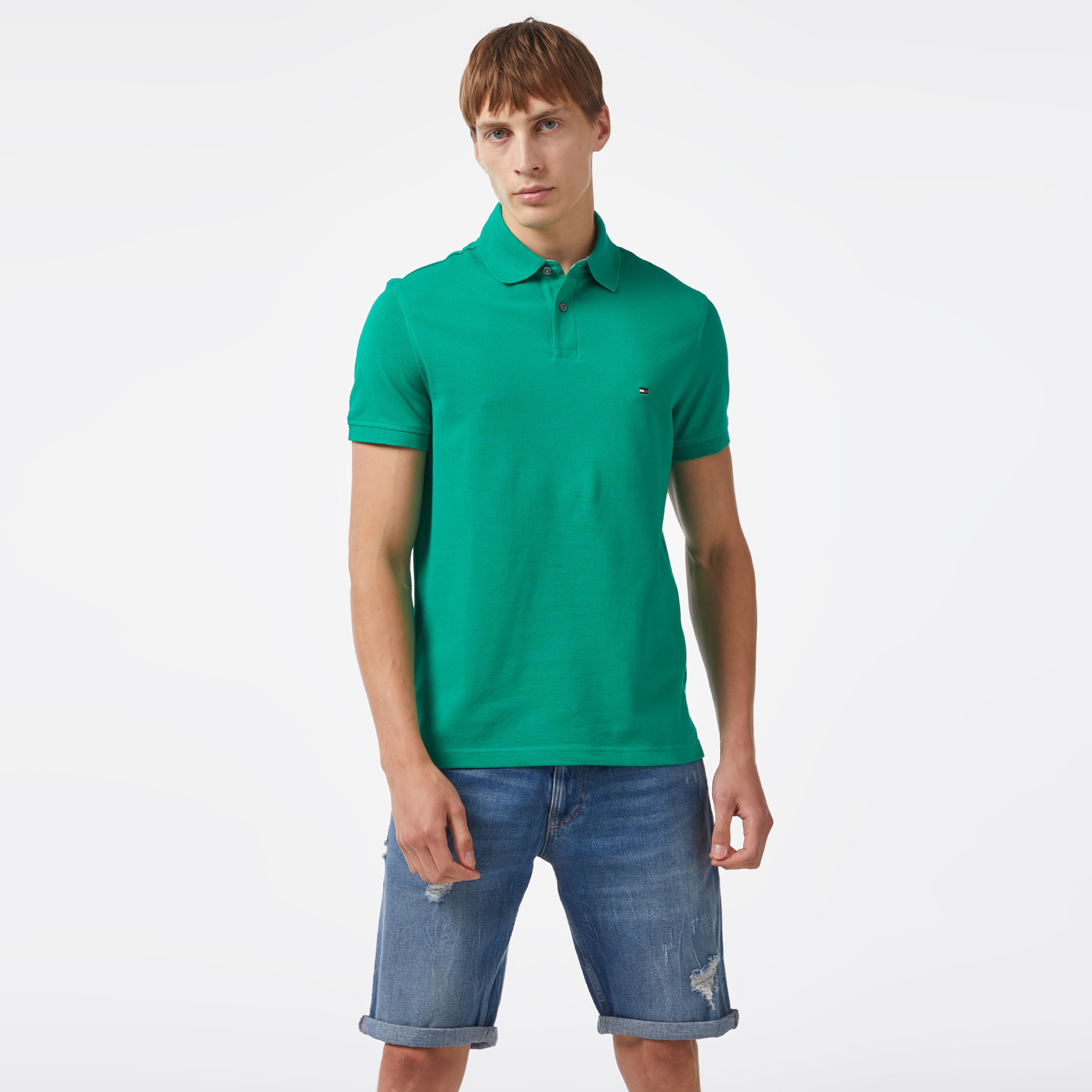Tommy Hilfiger Erkek Yeşil Polo
