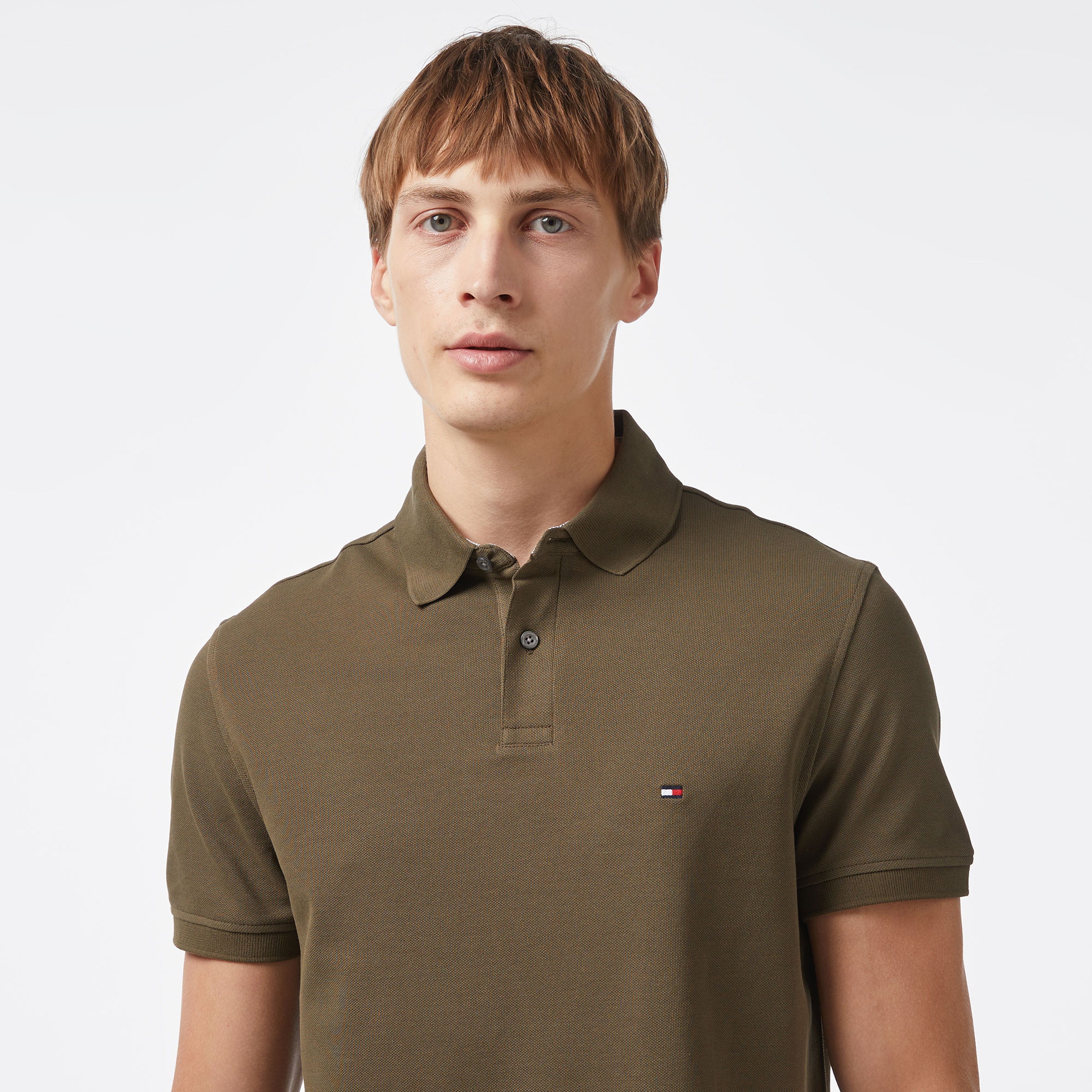 Tommy Hilfiger Erkek Haki Polo