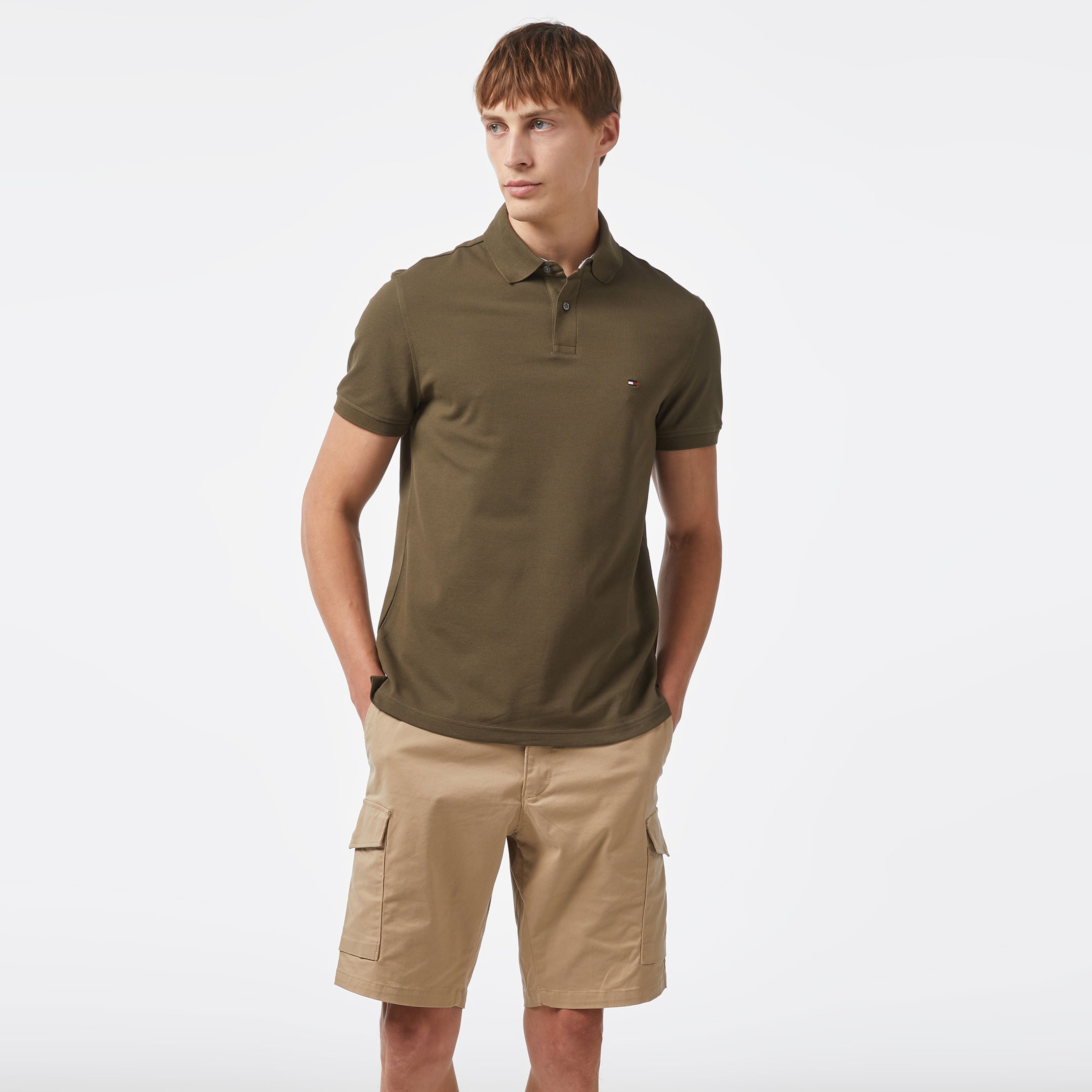 Tommy Hilfiger Erkek Haki Polo