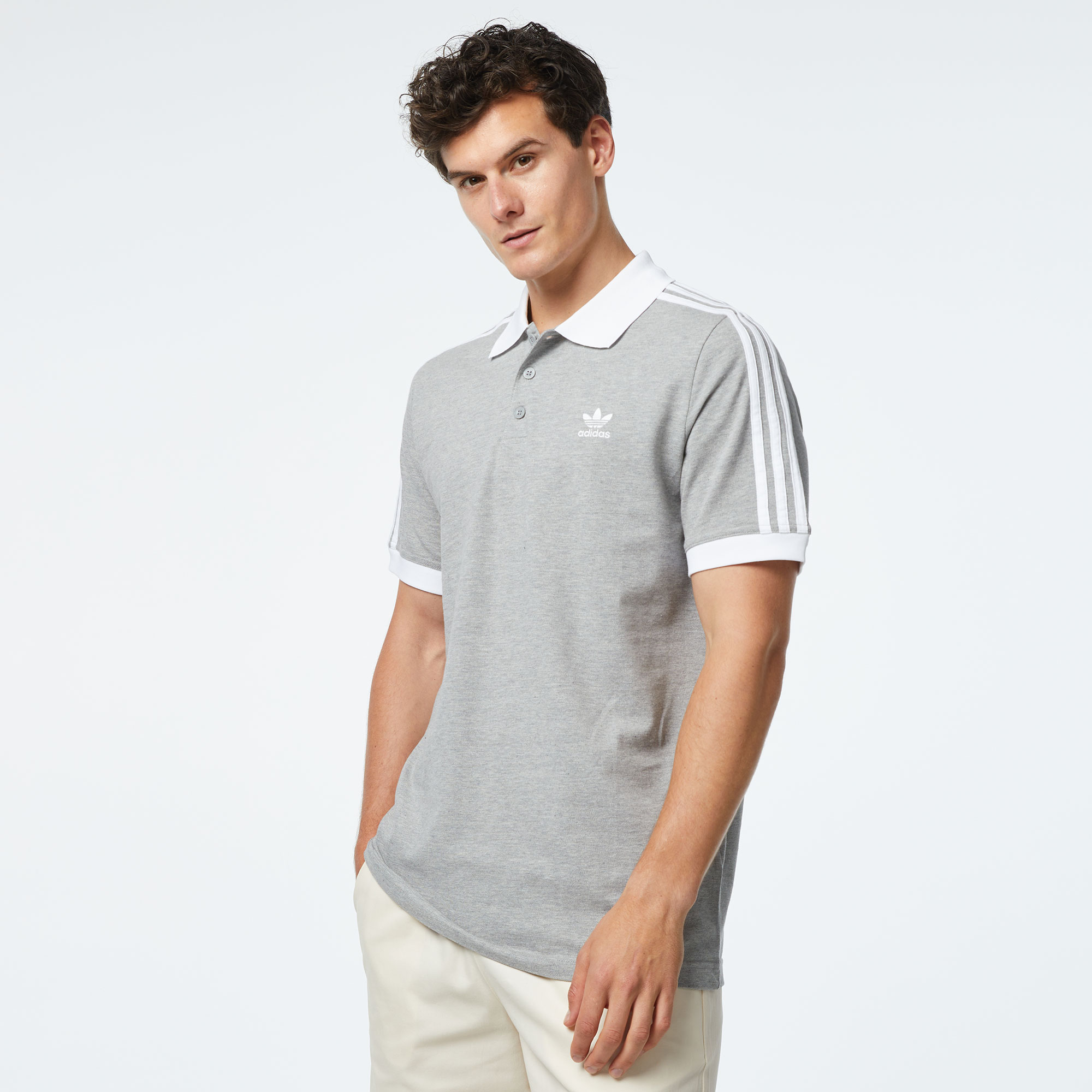 adidas 3-Stripe Polo Erkek Gri T-ShirtMIL2502| Occasion