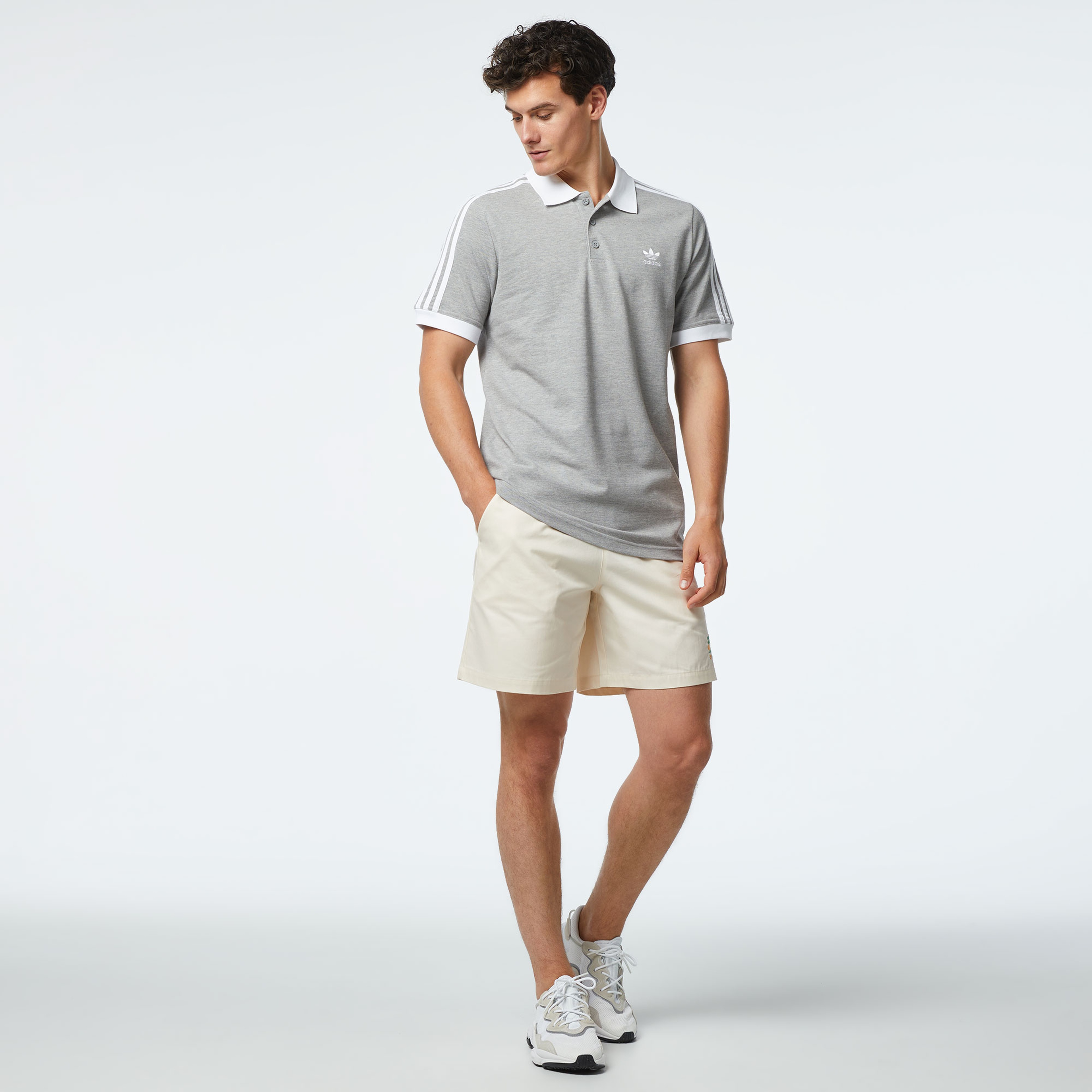 adidas 3-Stripe Polo Erkek Gri T-ShirtMIL2502| Occasion