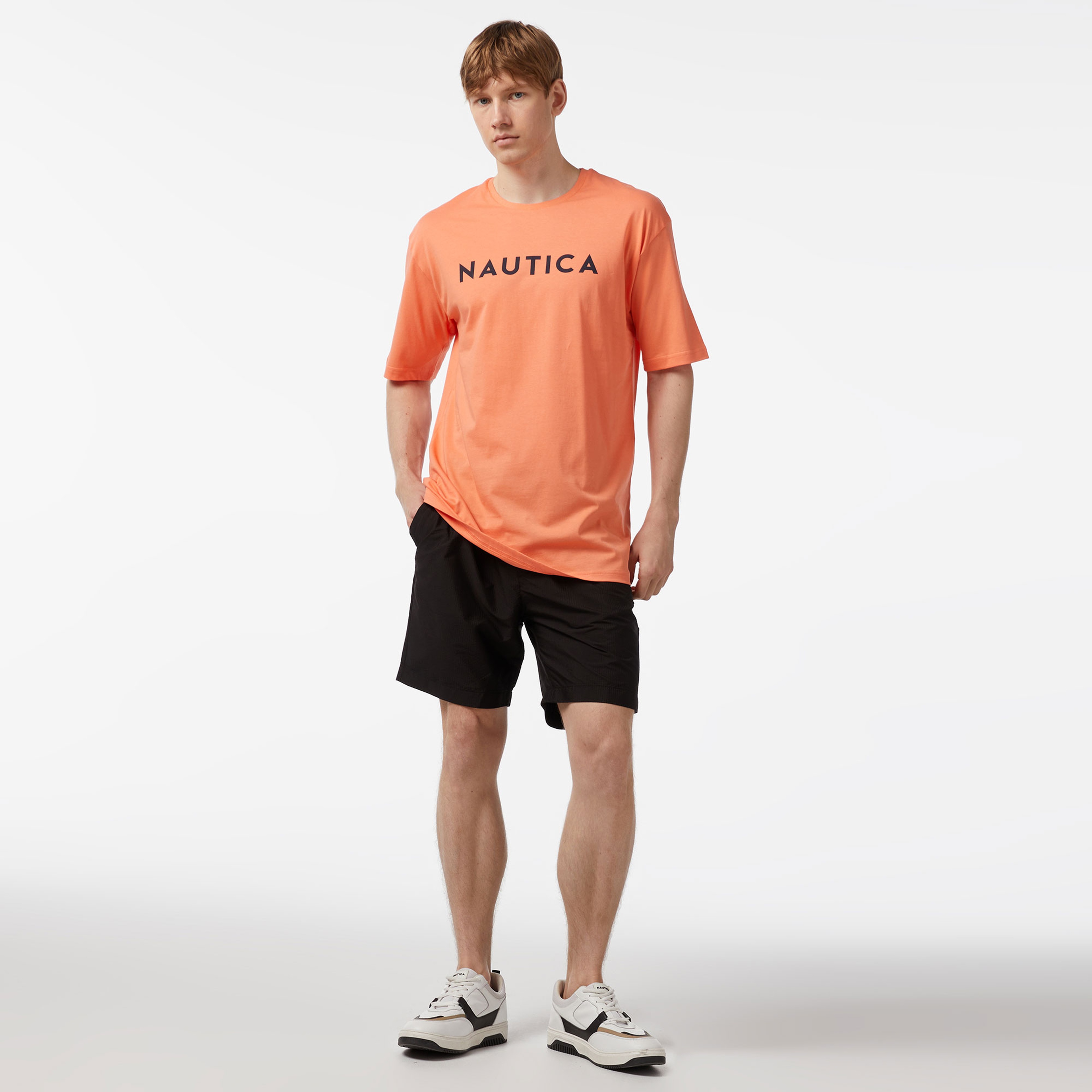 Nautica Erkek Turuncu Oversize T-Shirt