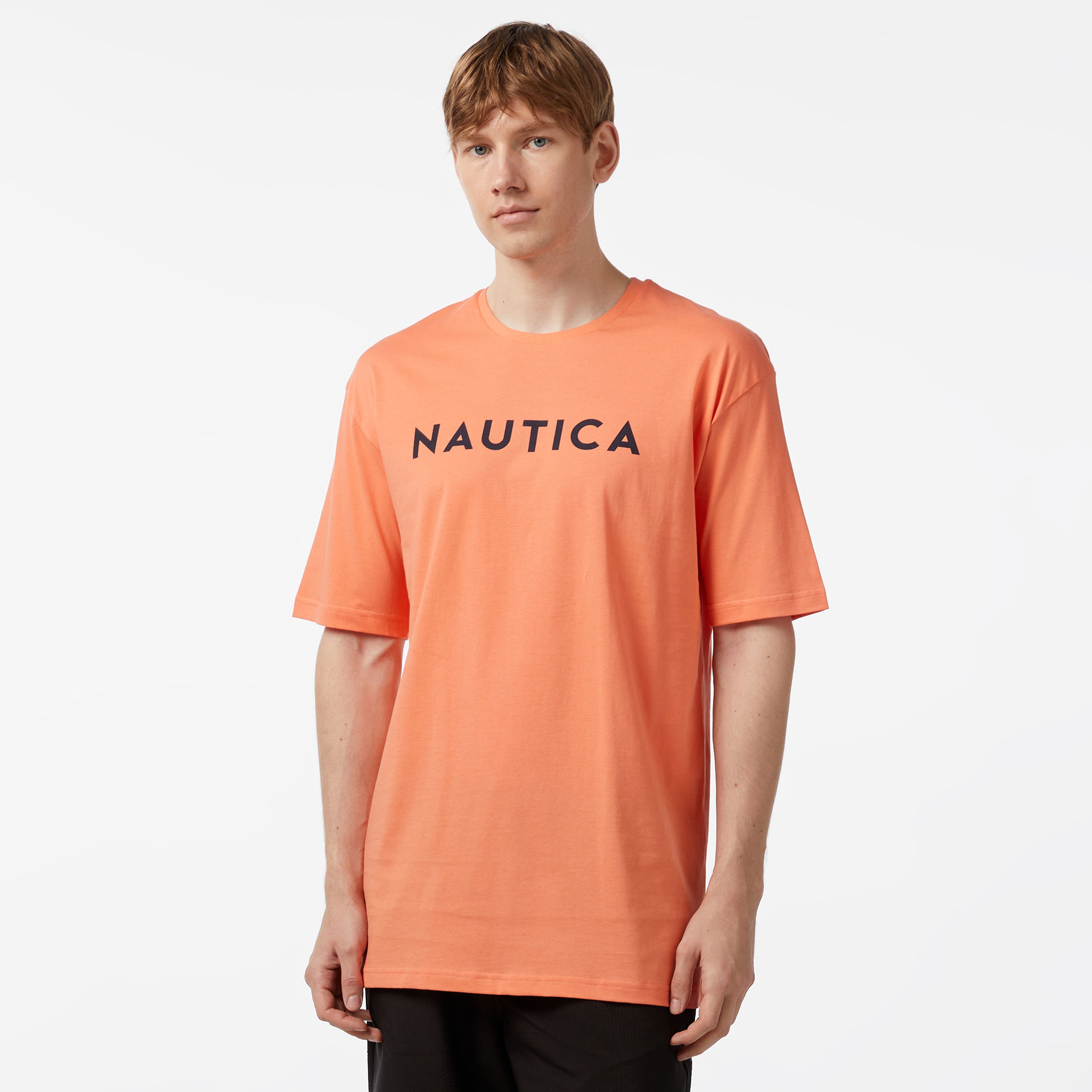 Nautica Erkek Turuncu Oversize T-Shirt