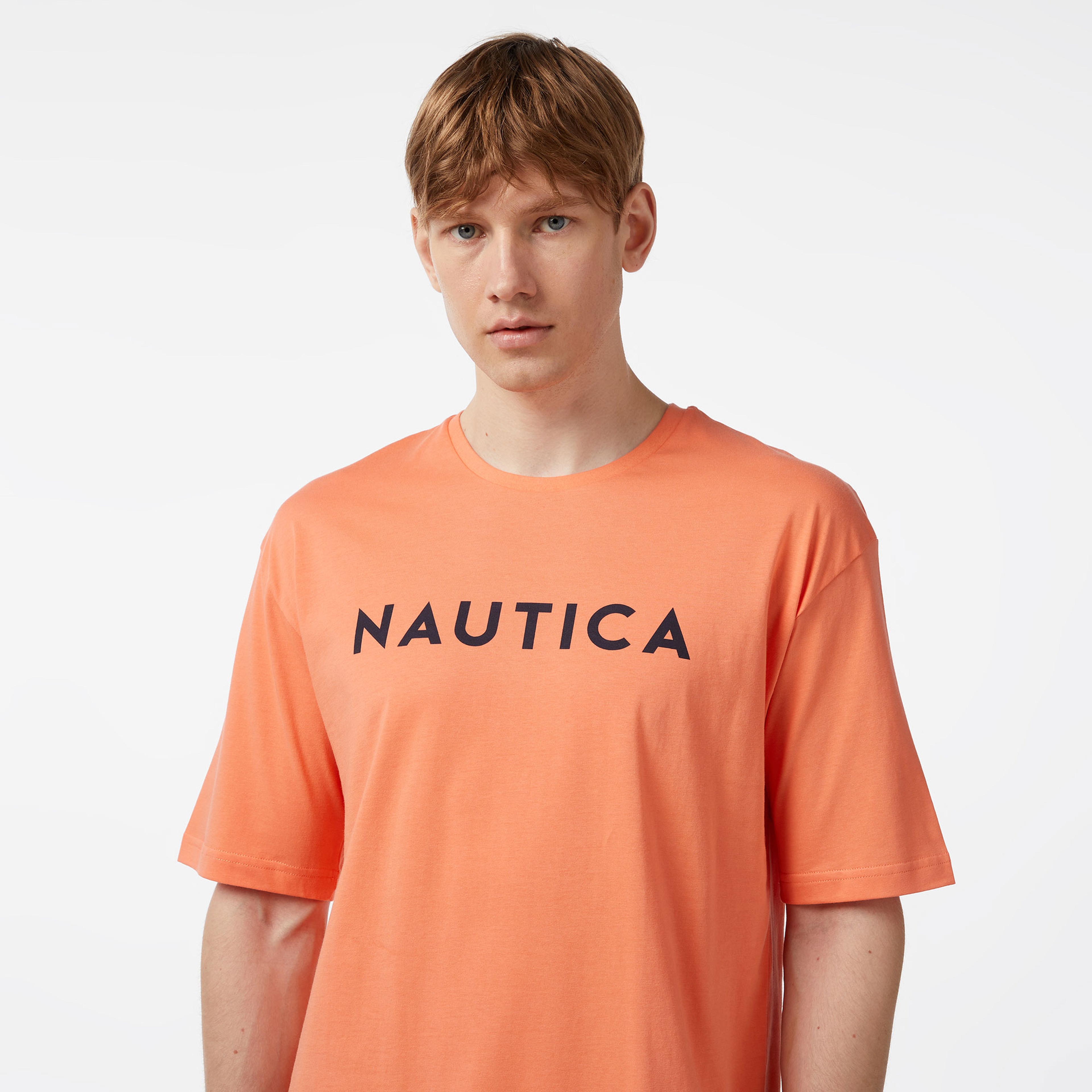 Nautica Erkek Turuncu Oversize T-Shirt