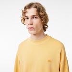 Erkek Loose Fit Bisiklet Yaka Sarı Sweatshirt