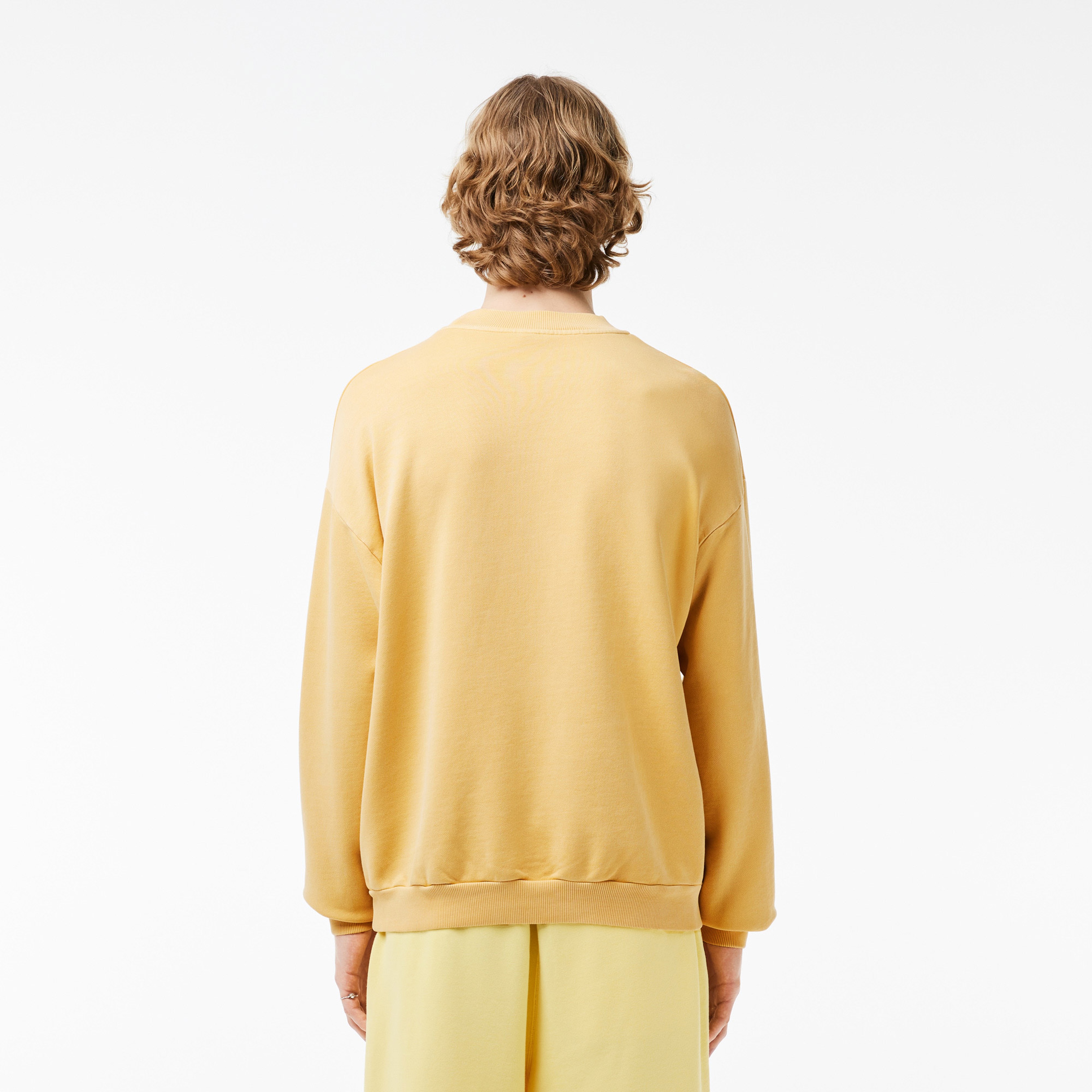 Erkek Loose Fit Bisiklet Yaka Sarı Sweatshirt