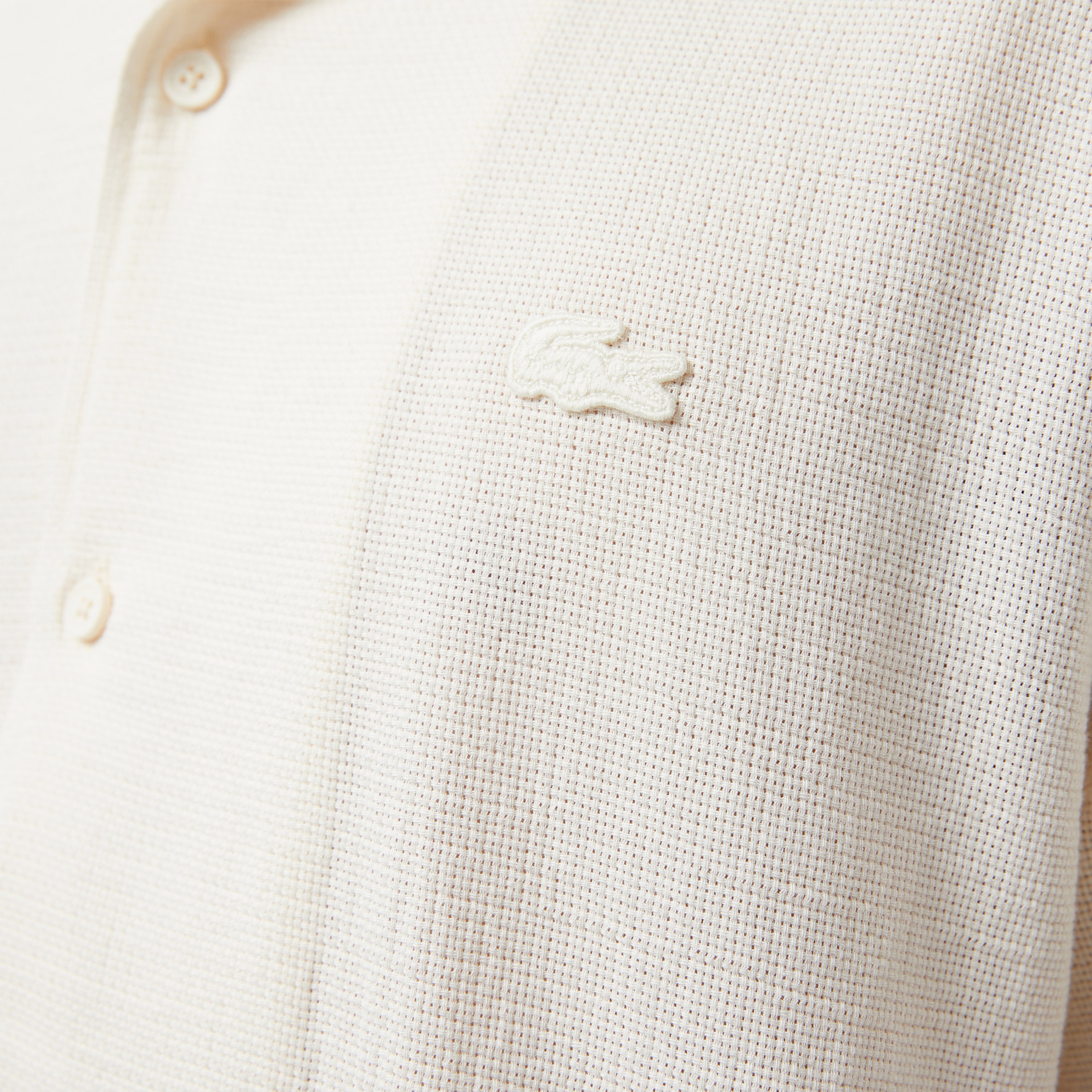 Erkek Regular Fit Kısa Kollu Krem Gömlek