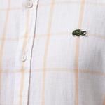 Erkek Regular Fit Ekose Beyaz Gömlek