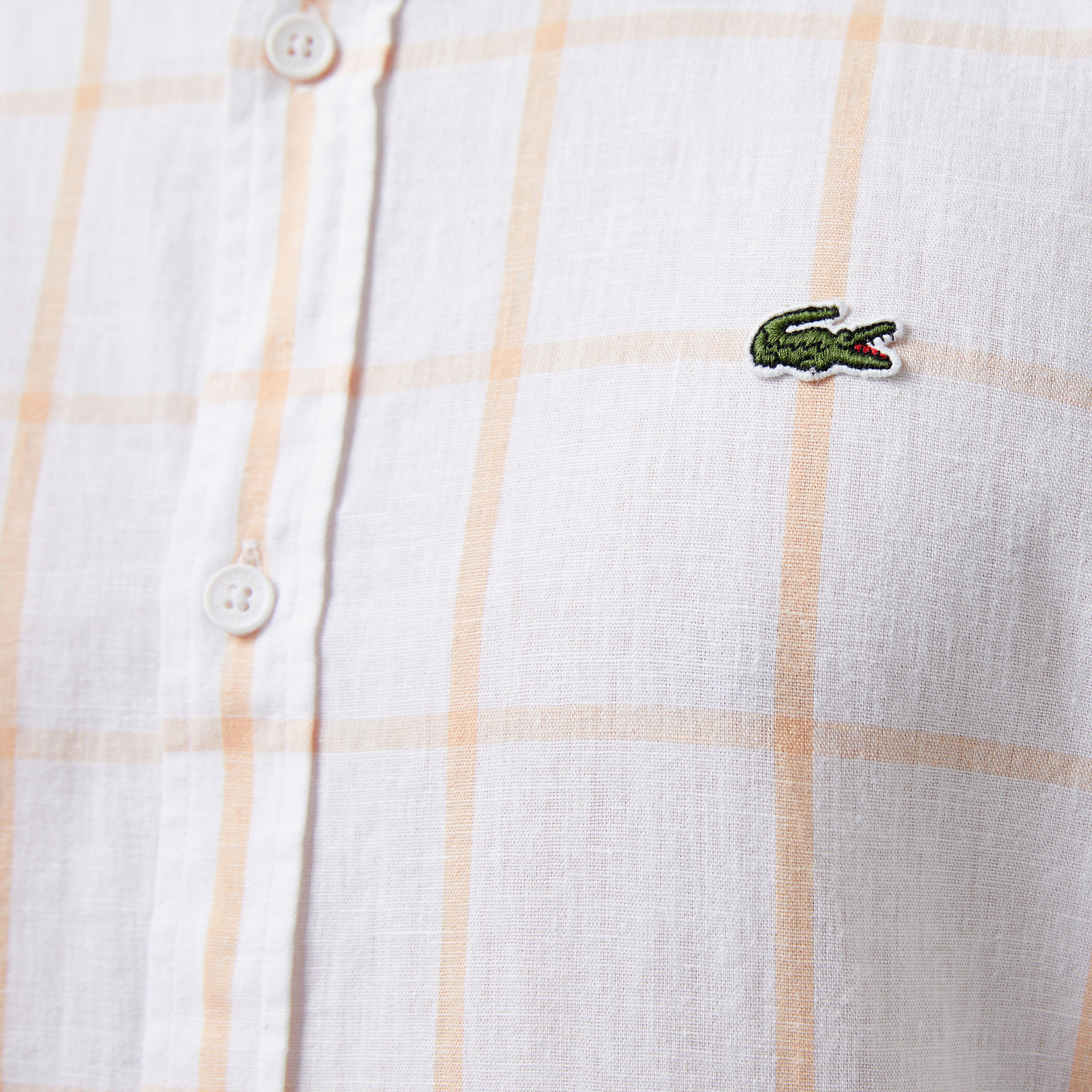 Erkek Regular Fit Ekose Beyaz Gömlek