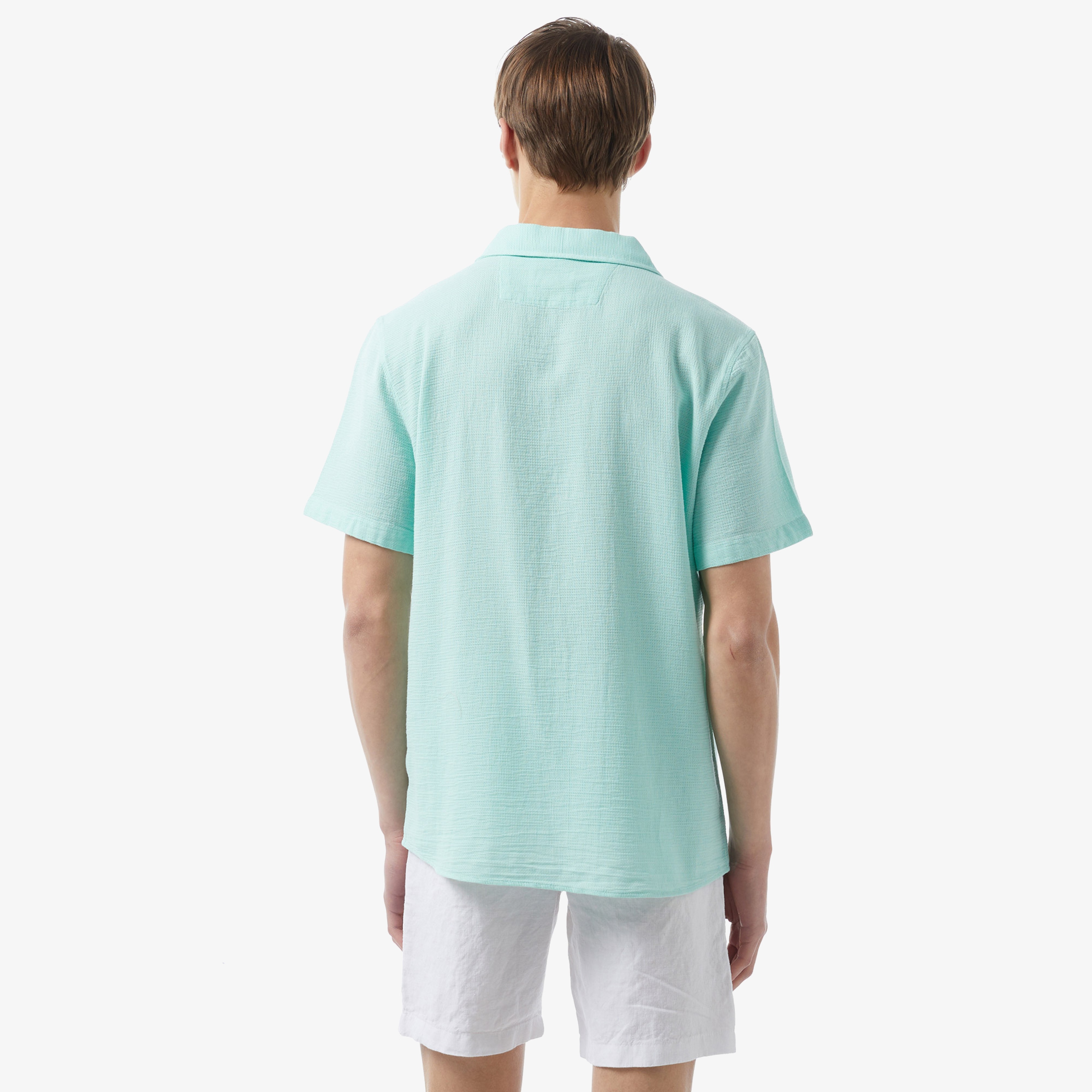 Erkek Relaxed Fit Kısa Kollu Yeşil Gömlek