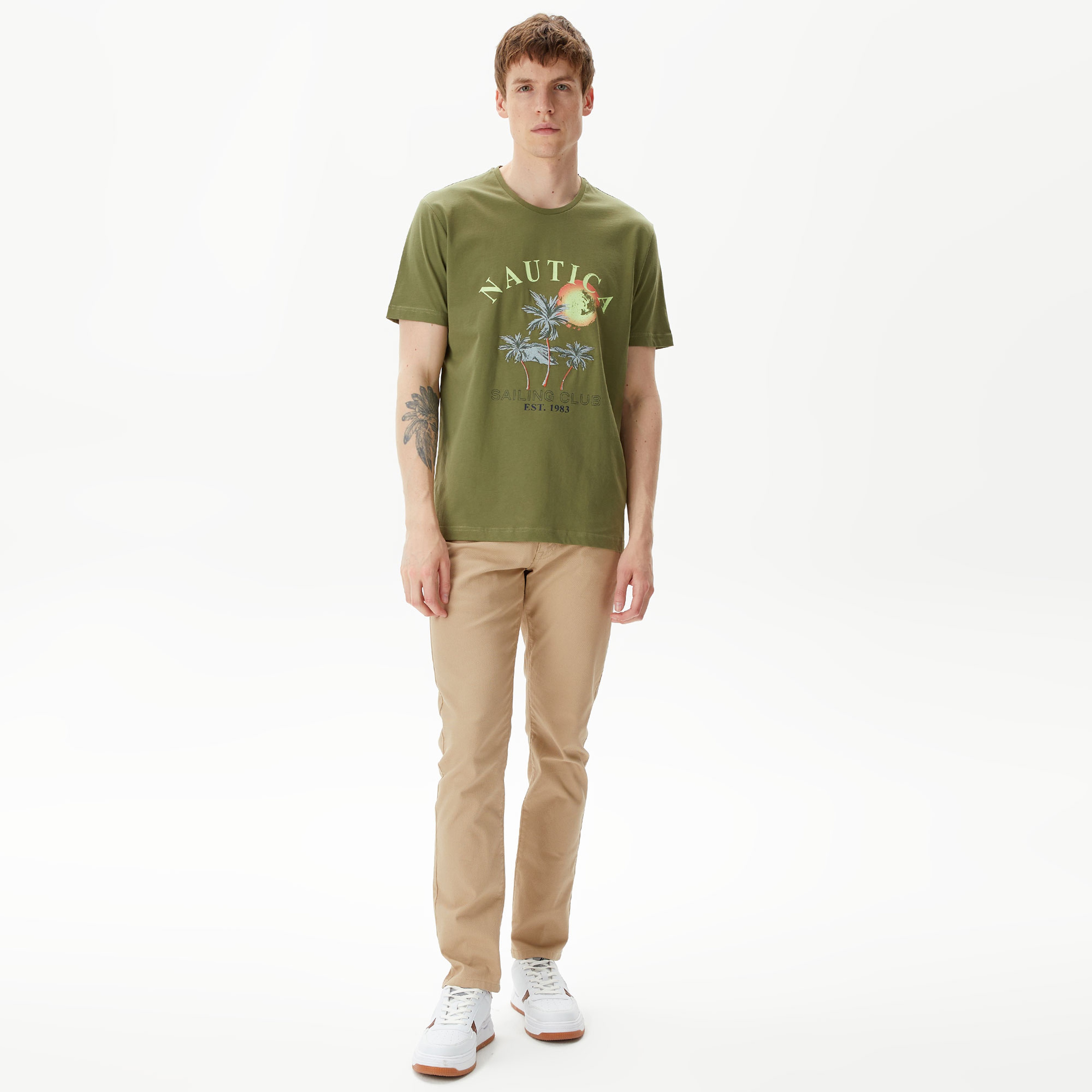 Nautica Erkek Yeşil Standart Fit T-Shirt