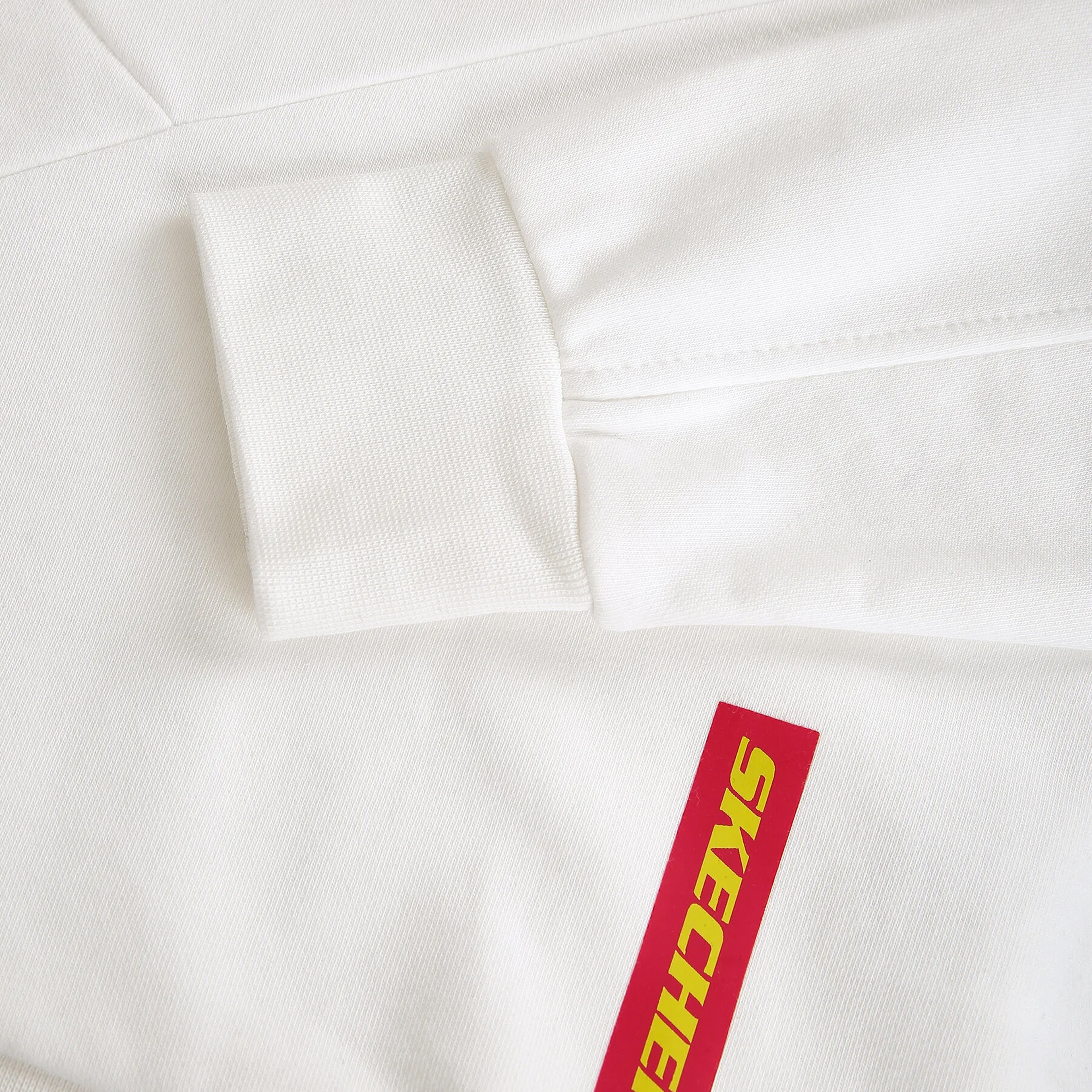 Skechers LW Fleece Fabric Block Kadın Beyaz Hoodie