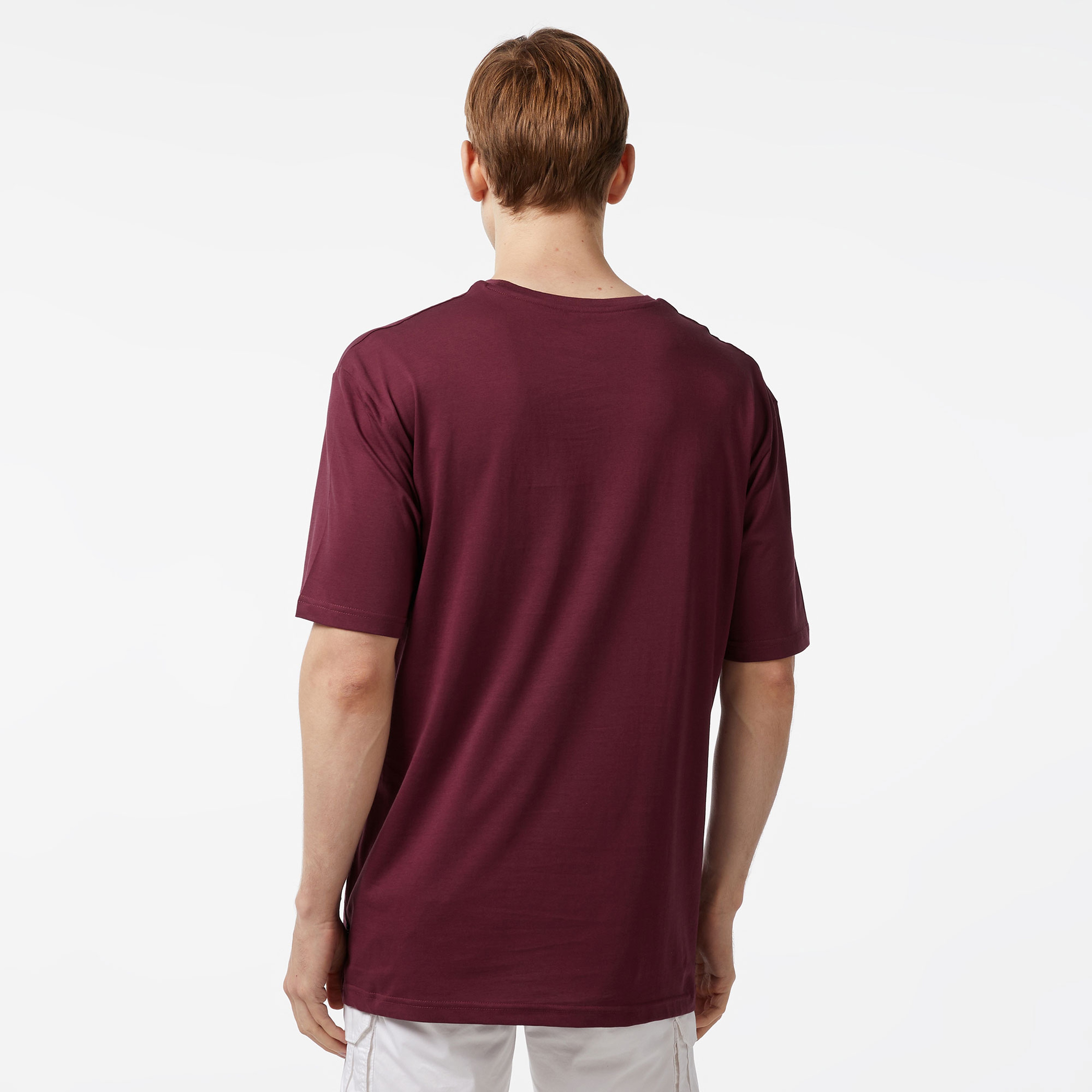 Nautica Erkek Bordo Oversize T-Shirt