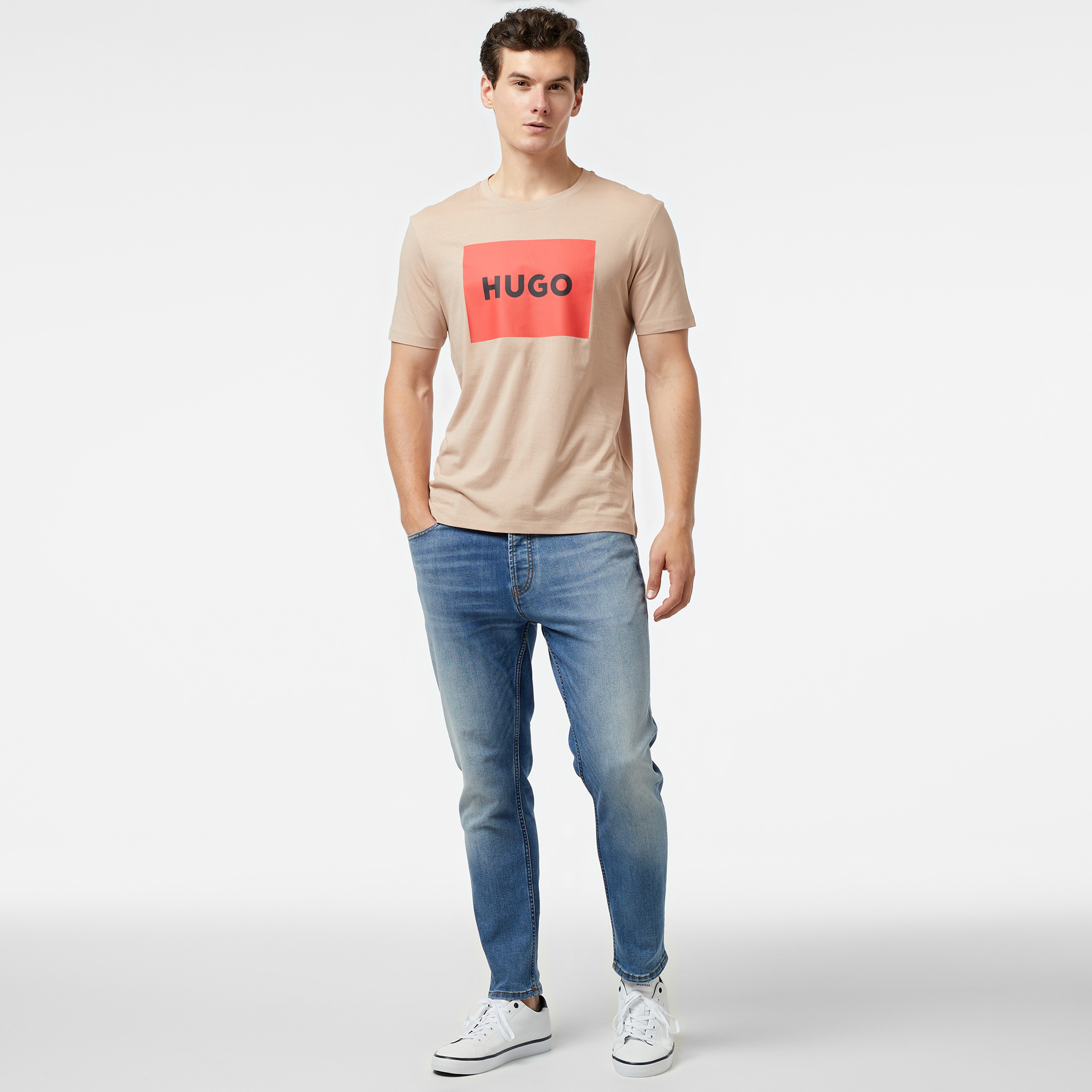Hugo Erkek Bej T-Shirt