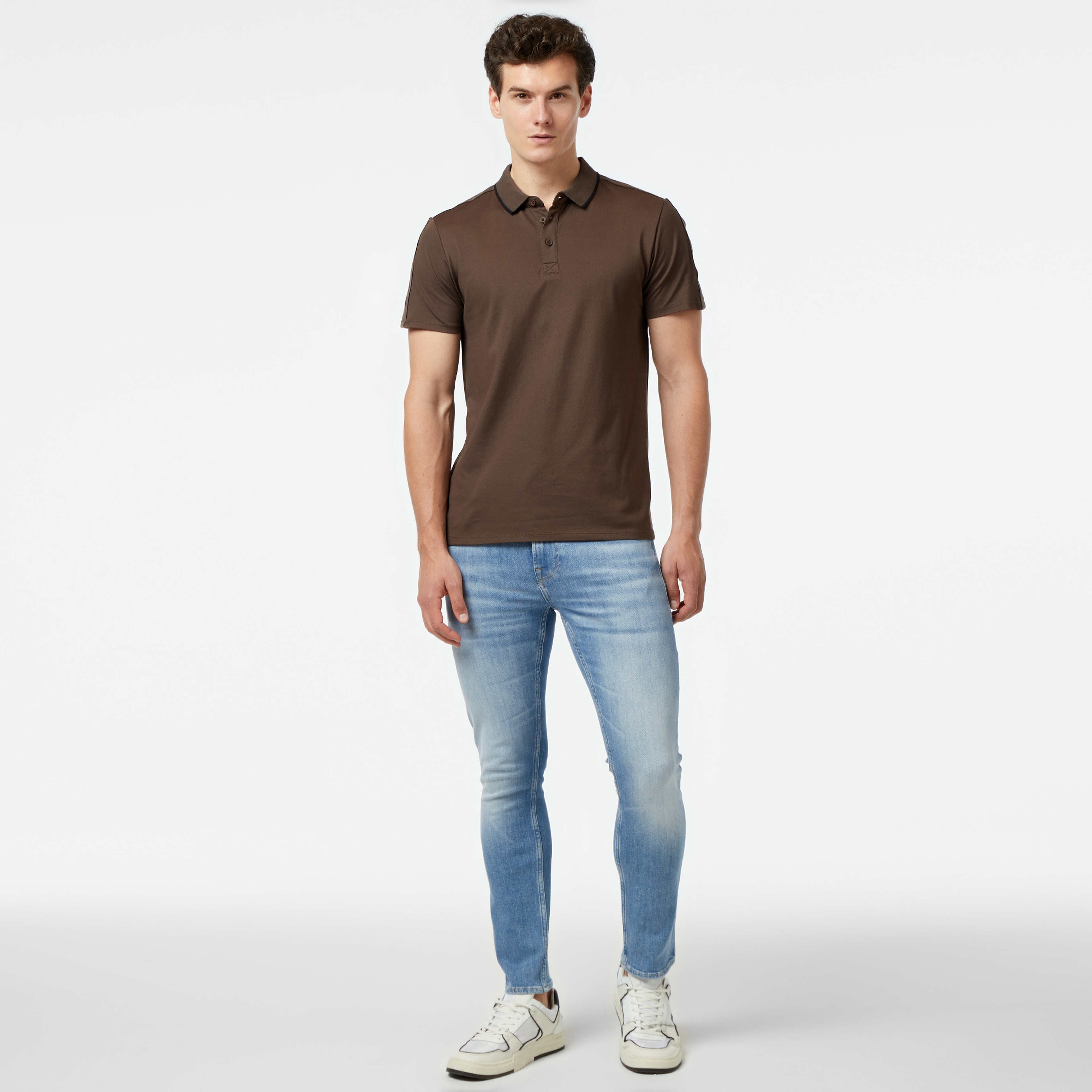 Guess Erkek Kahverengi Polo
