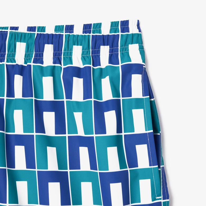 Robert George Erkek Baskılı Mavi Mayo Şort