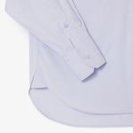 Kadın Oversize Çizgili Mavi Gömlek