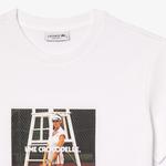 Kadın Bisiklet Yaka Baskılı Beyaz T-Shirt