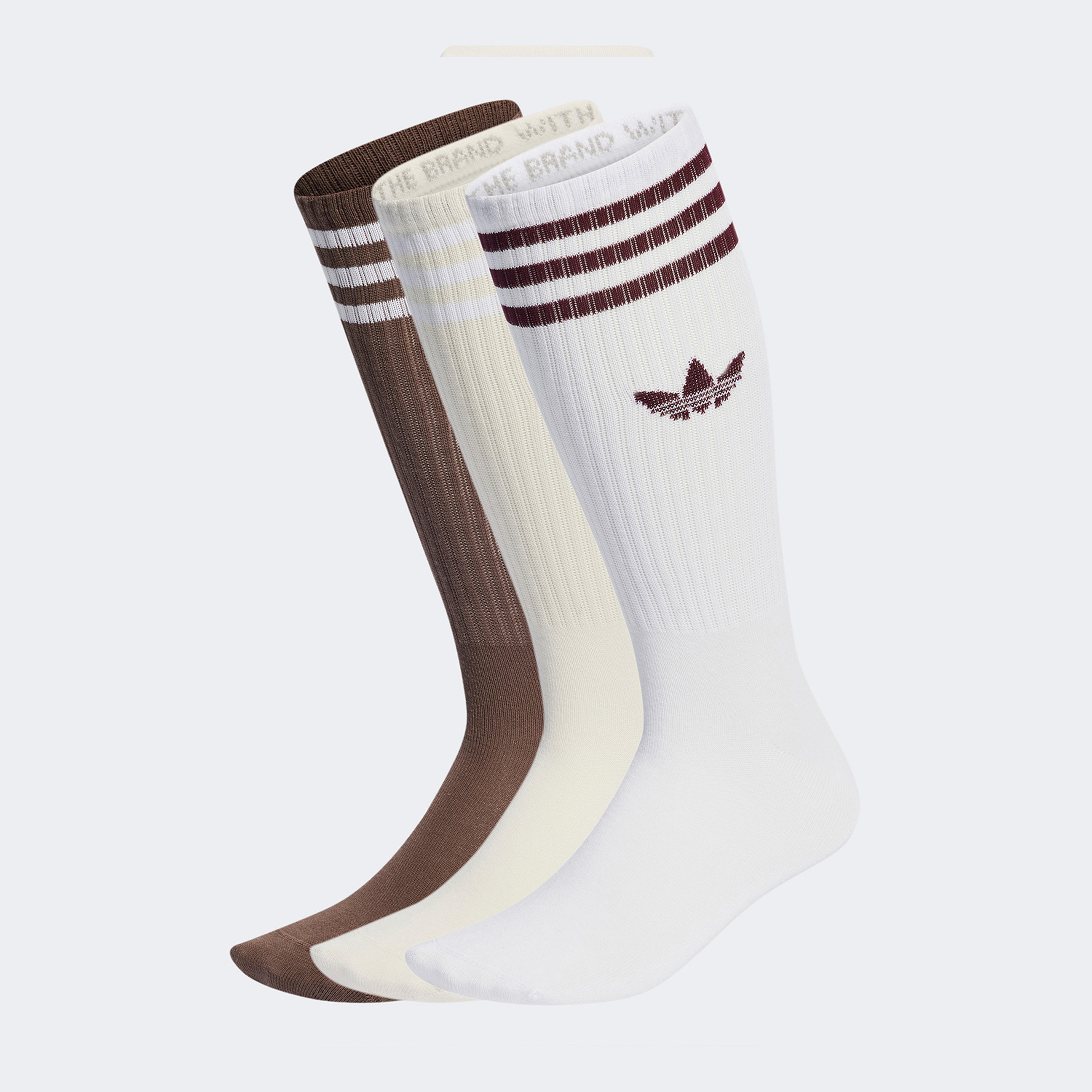 adidas High Crew 3'lü Solid Unisex Bej Çorap