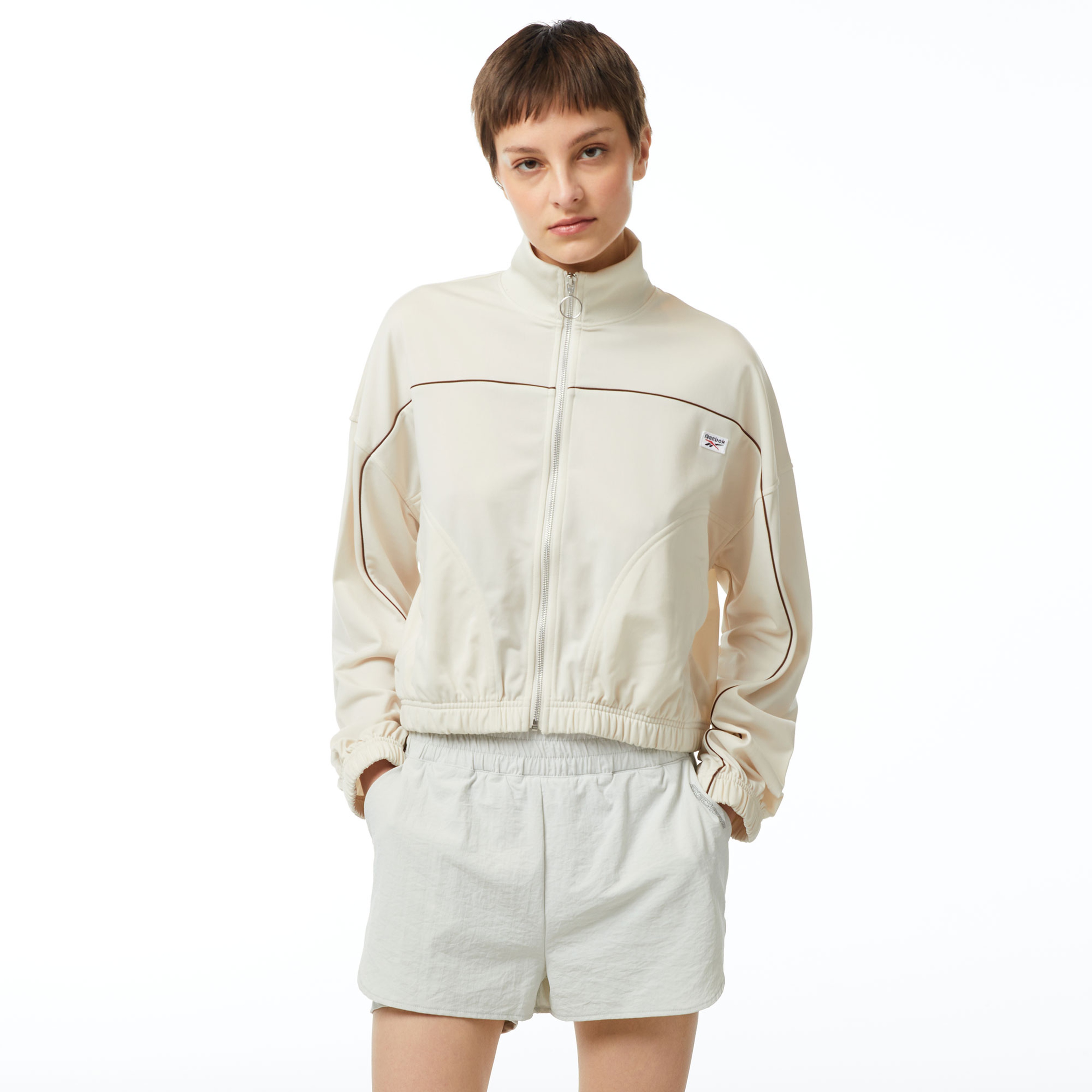 Reebok Cl Cs Bball Kadın Bej Eşofman Üstü
