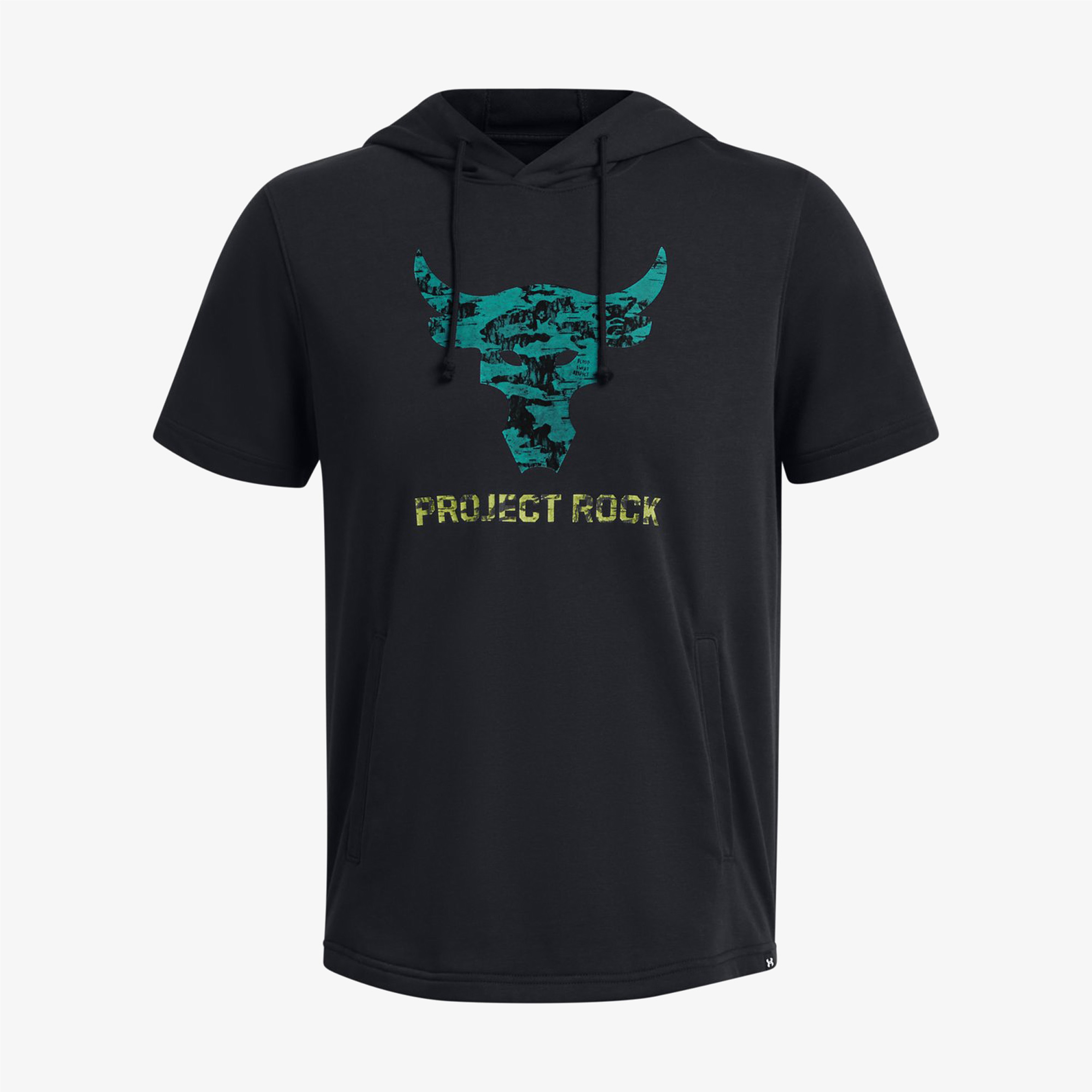 Under Armour Erkek Project Rock Terry Payoff Kısa Kollu Siyah Kapüşonlu Üst