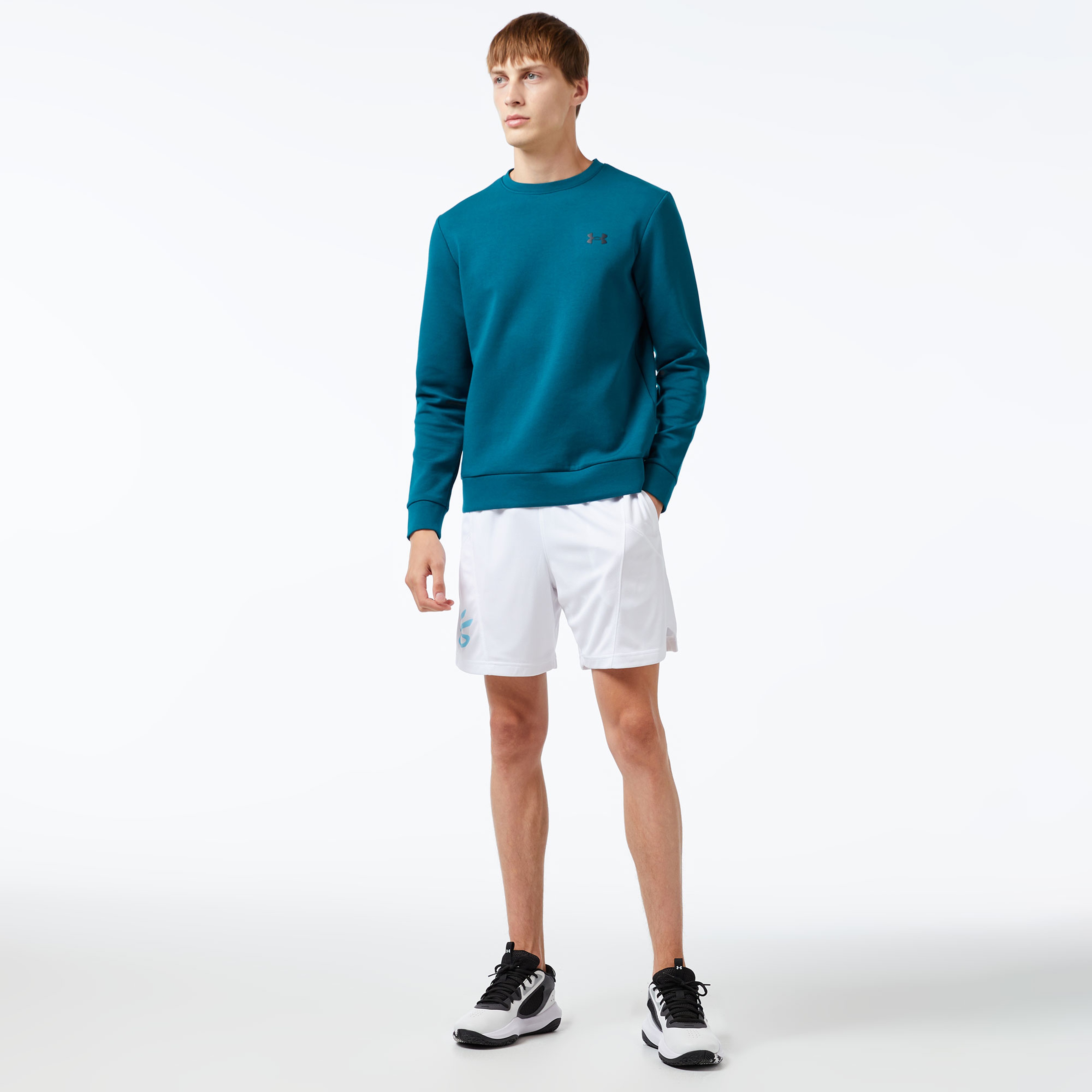 Under Armour Unstoppable Flc Crew Erkek Mavi Sweatshirt