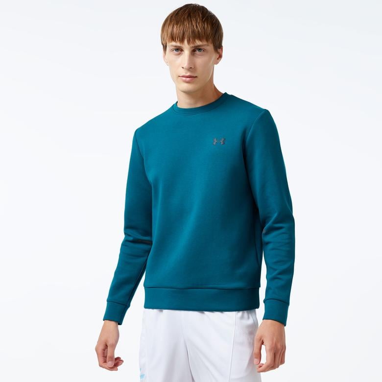 Under Armour Unstoppable Flc Crew Erkek Mavi Sweatshirt