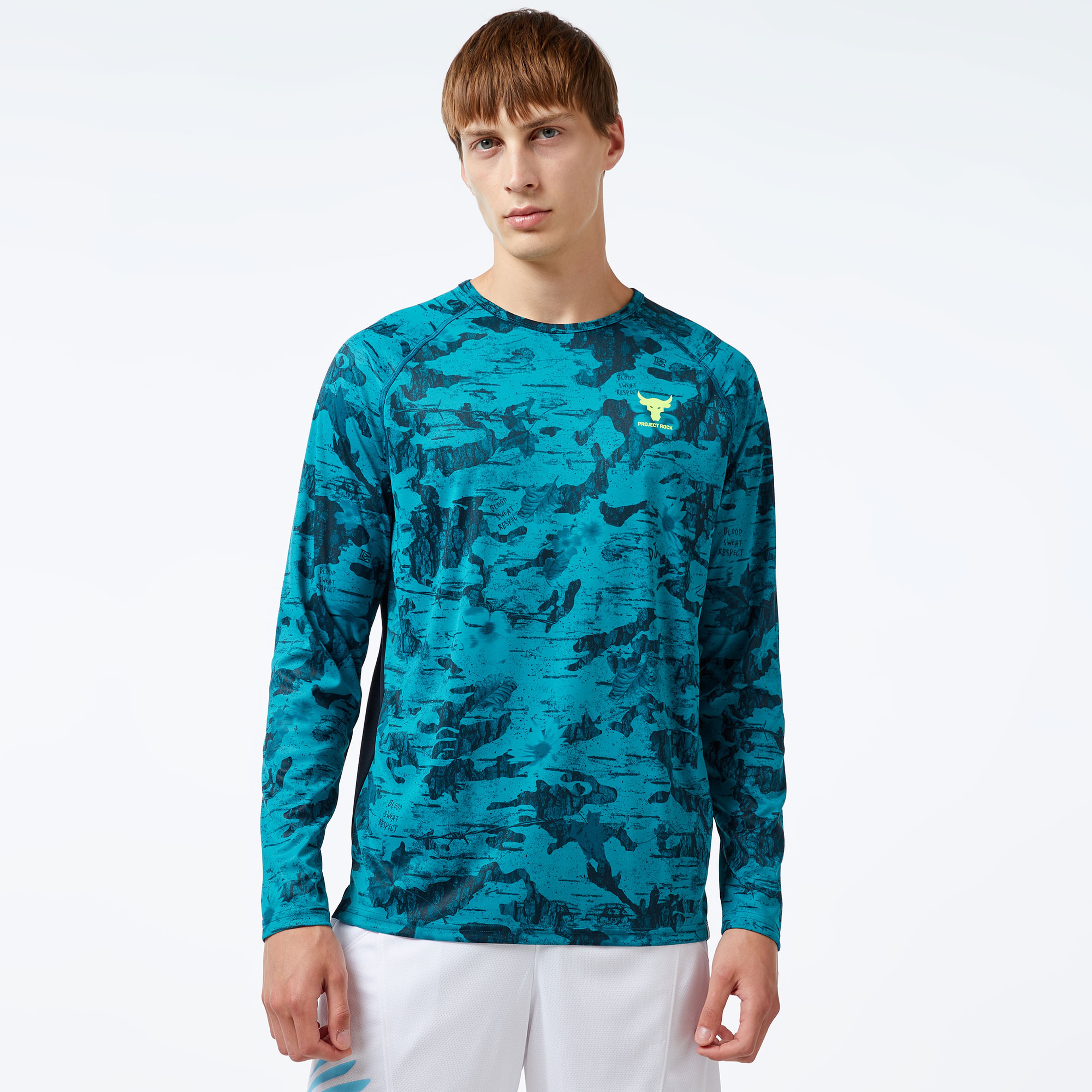 Under Armour Pjt Rck isochill Ls Erkek Mavi T-Shirt