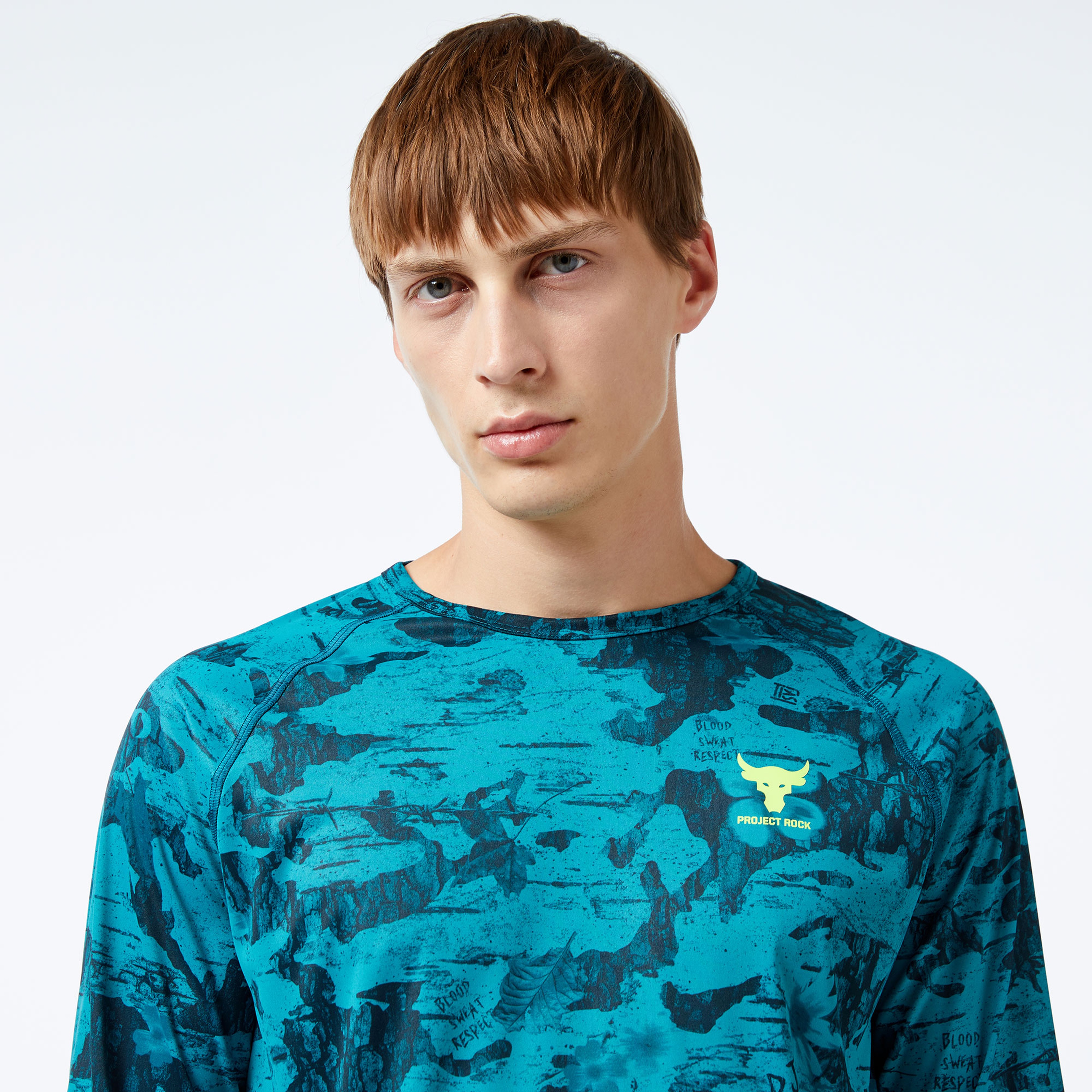 Under Armour Pjt Rck isochill Ls Erkek Mavi T-Shirt