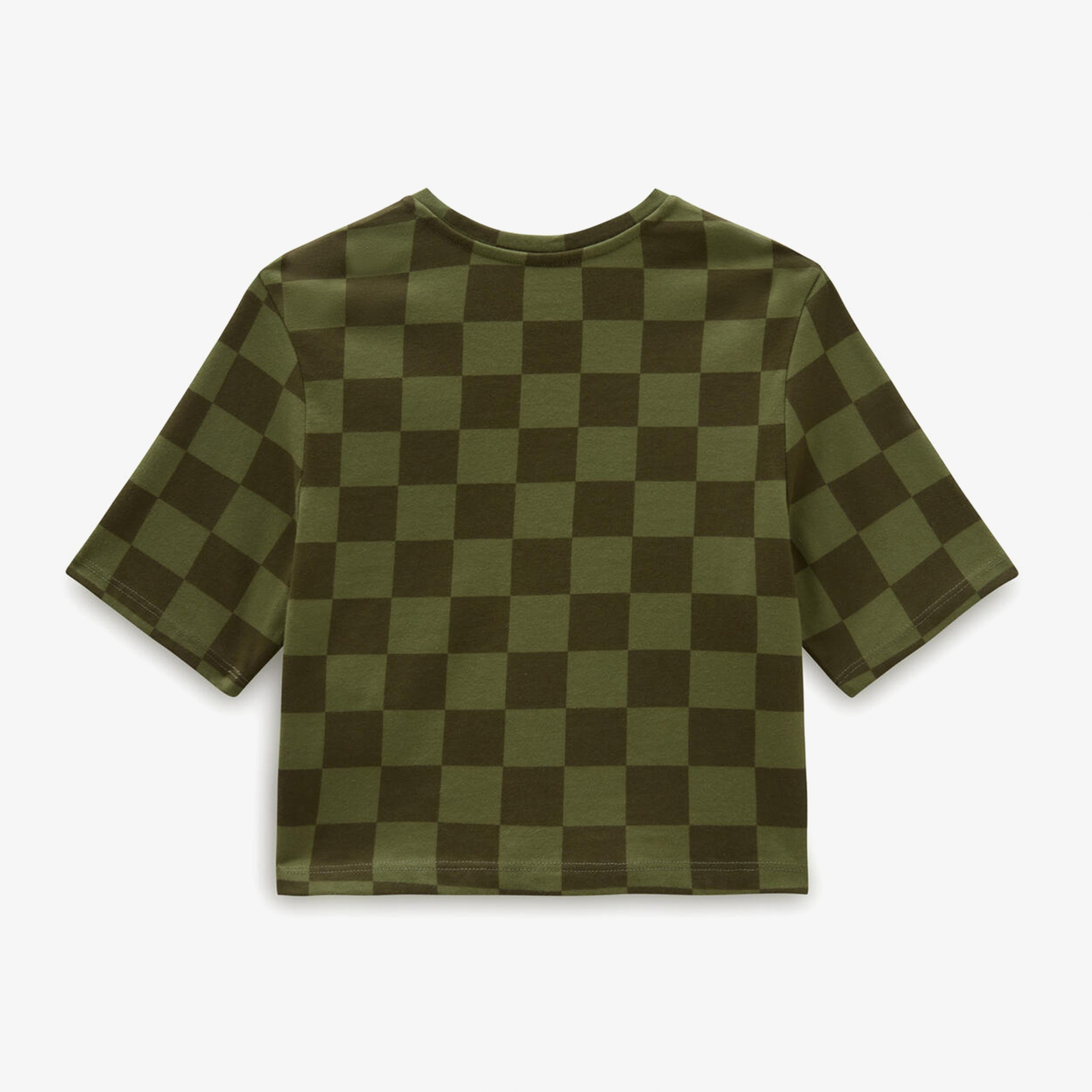 Vans Checker Crew Crop ii Kadın Haki T-Shirt
