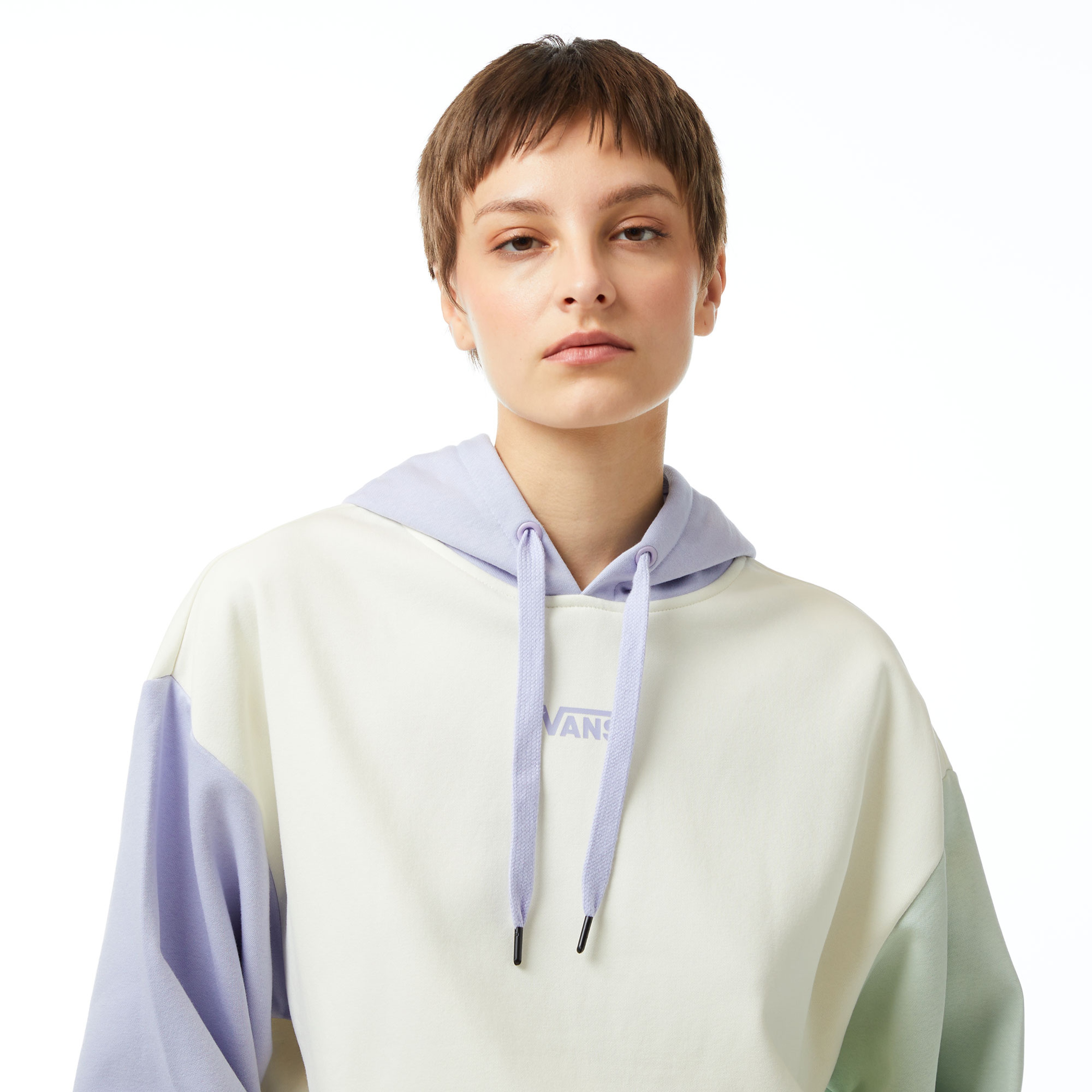 Vans Colorblock Os Po Kadın Krem Hoodie