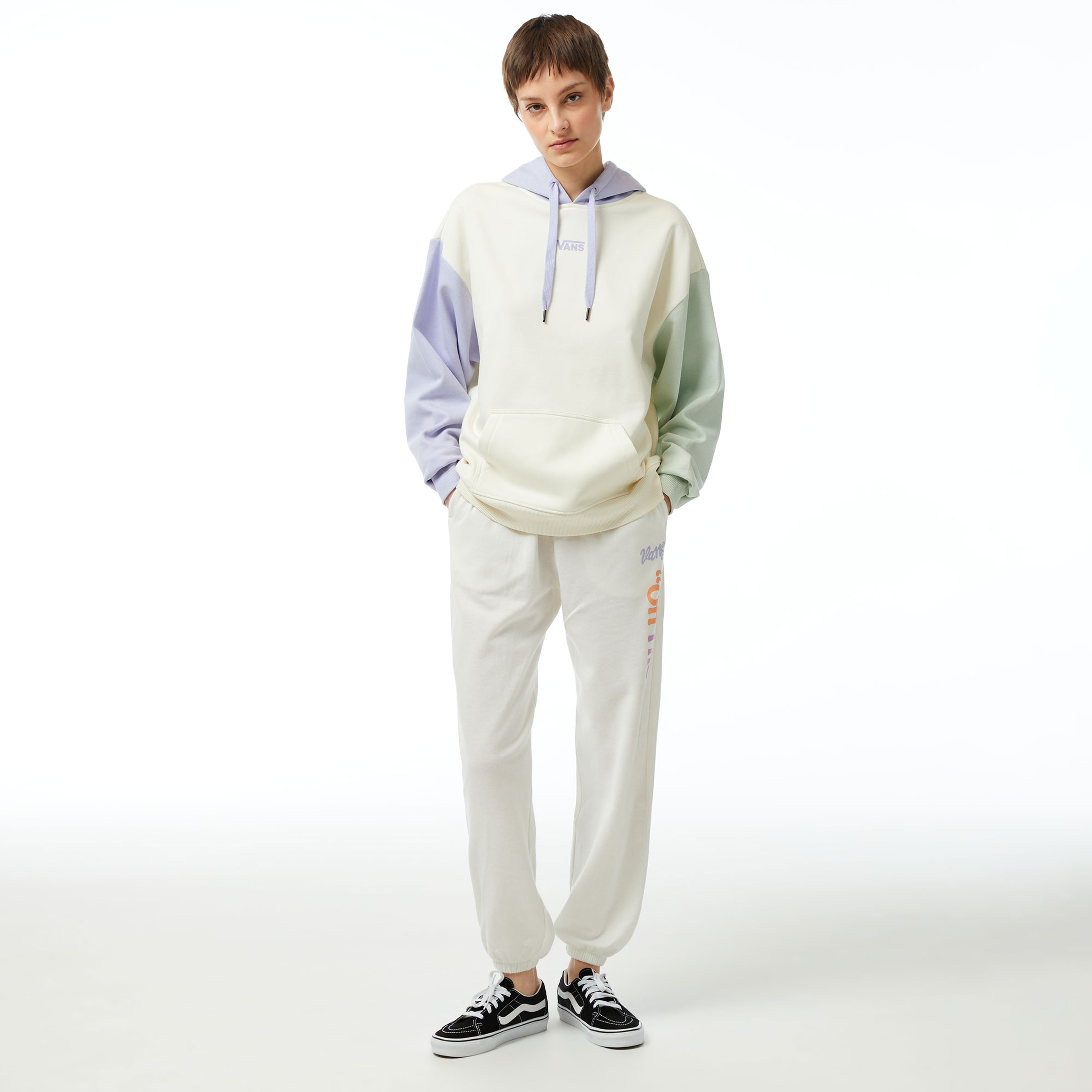 Vans Colorblock Os Po Kadın Krem Hoodie