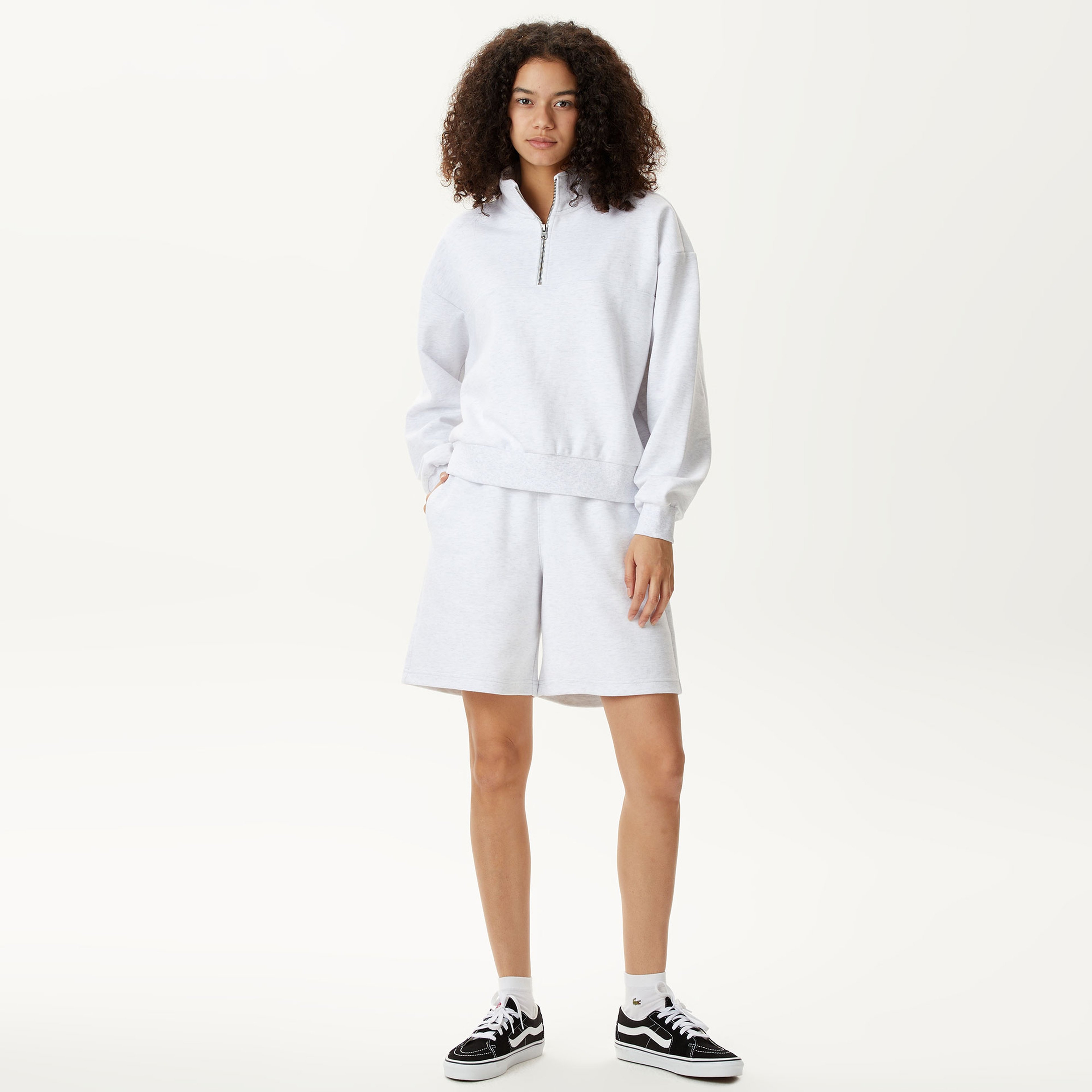 Vans Elevated Double Knit Mock Neck Kadın Beyaz Sweatshirt