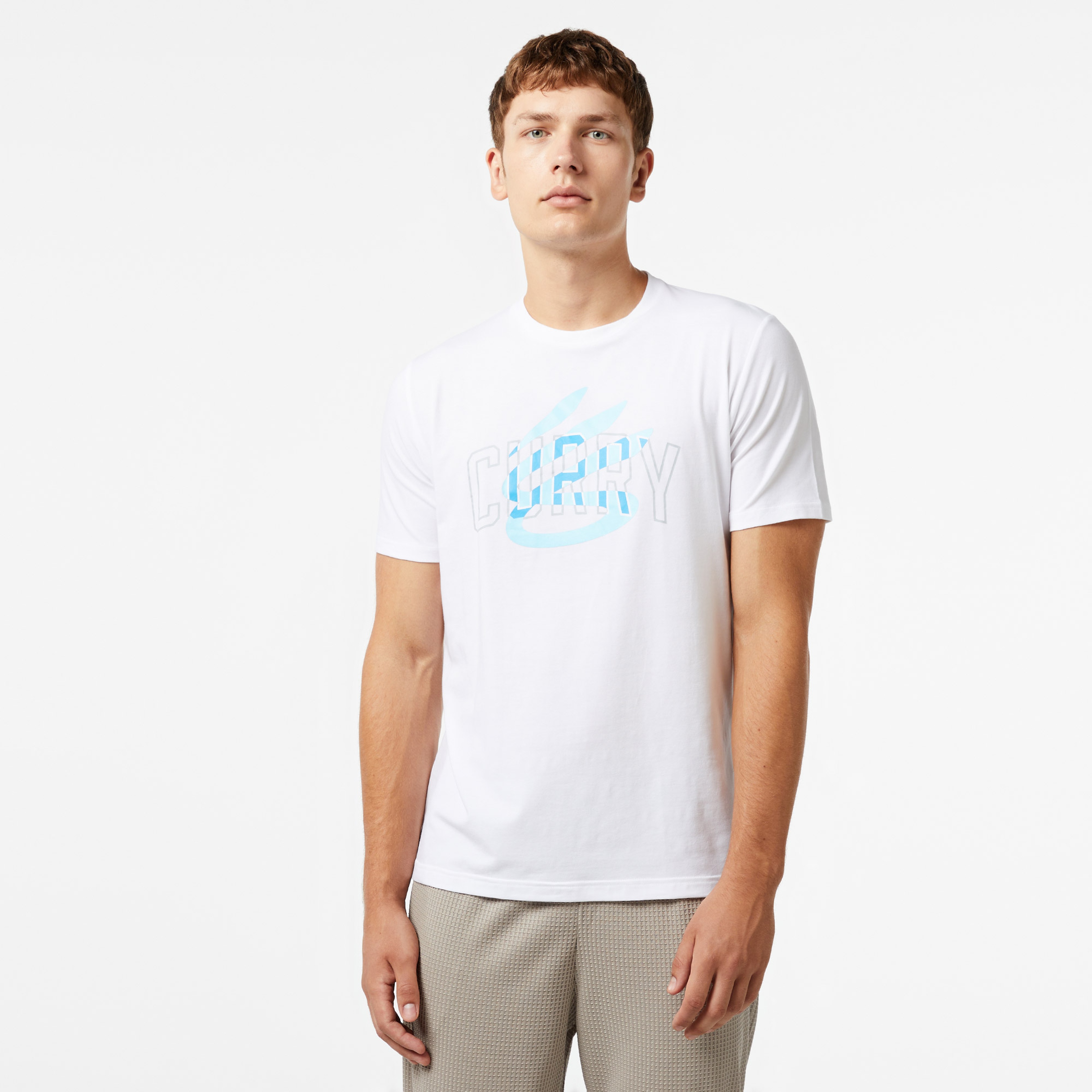 Under Armour Curry Champ Mindset Erkek Beyaz T-Shirt