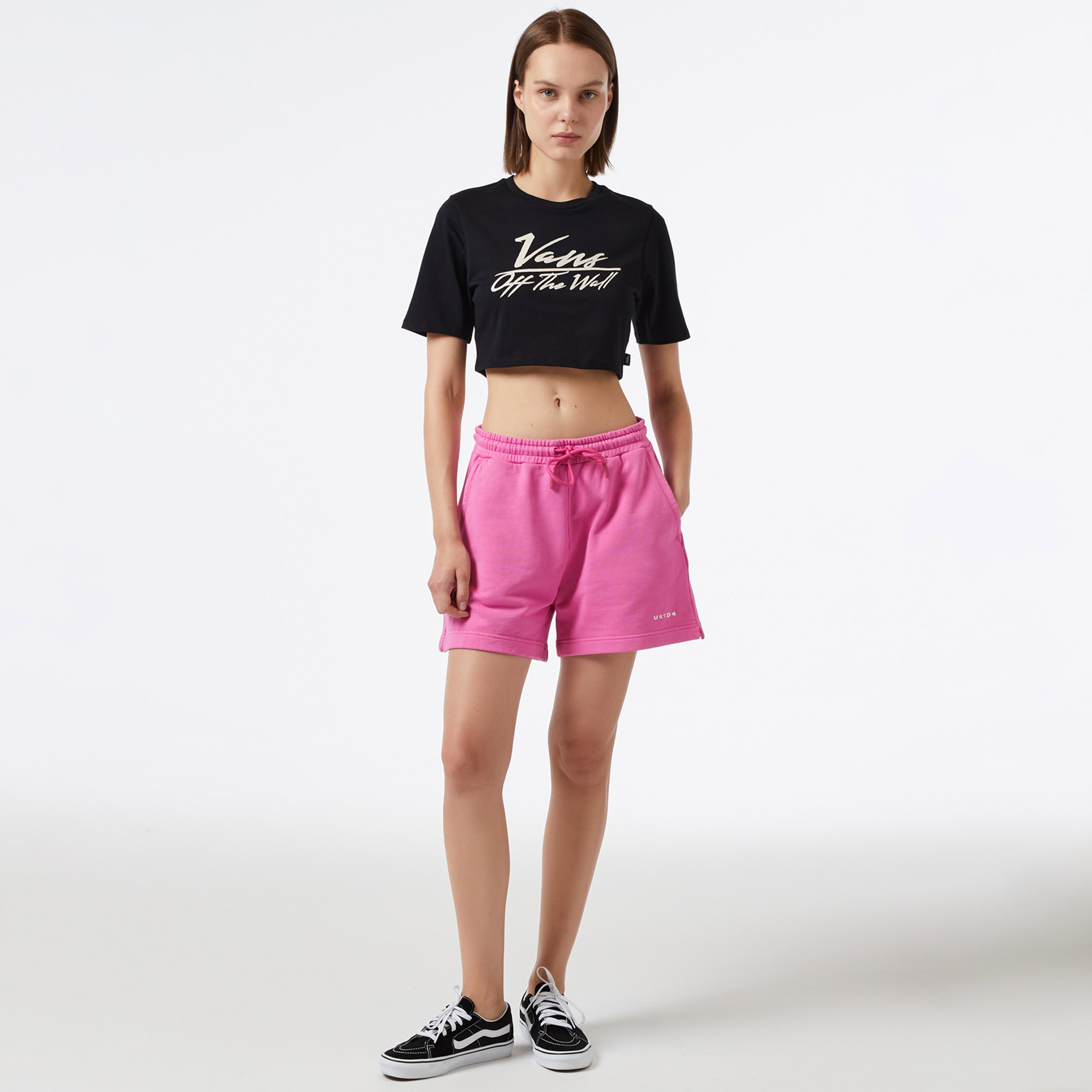 Vans Go Anyplace - Crew Cut Kadın Siyah Crop T-Shirt