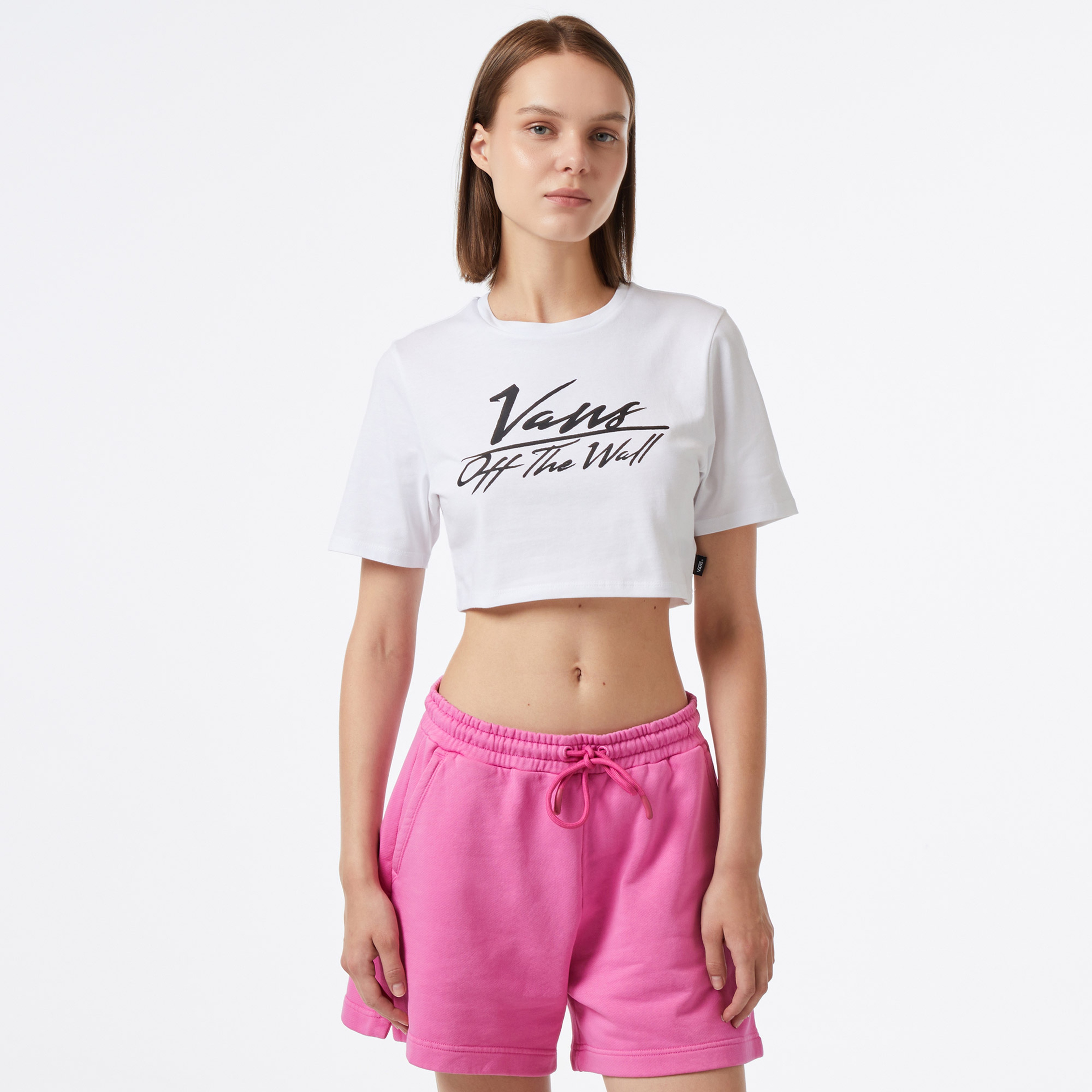 Vans Go Anyplace Crew Beyaz Crop T-Shirt