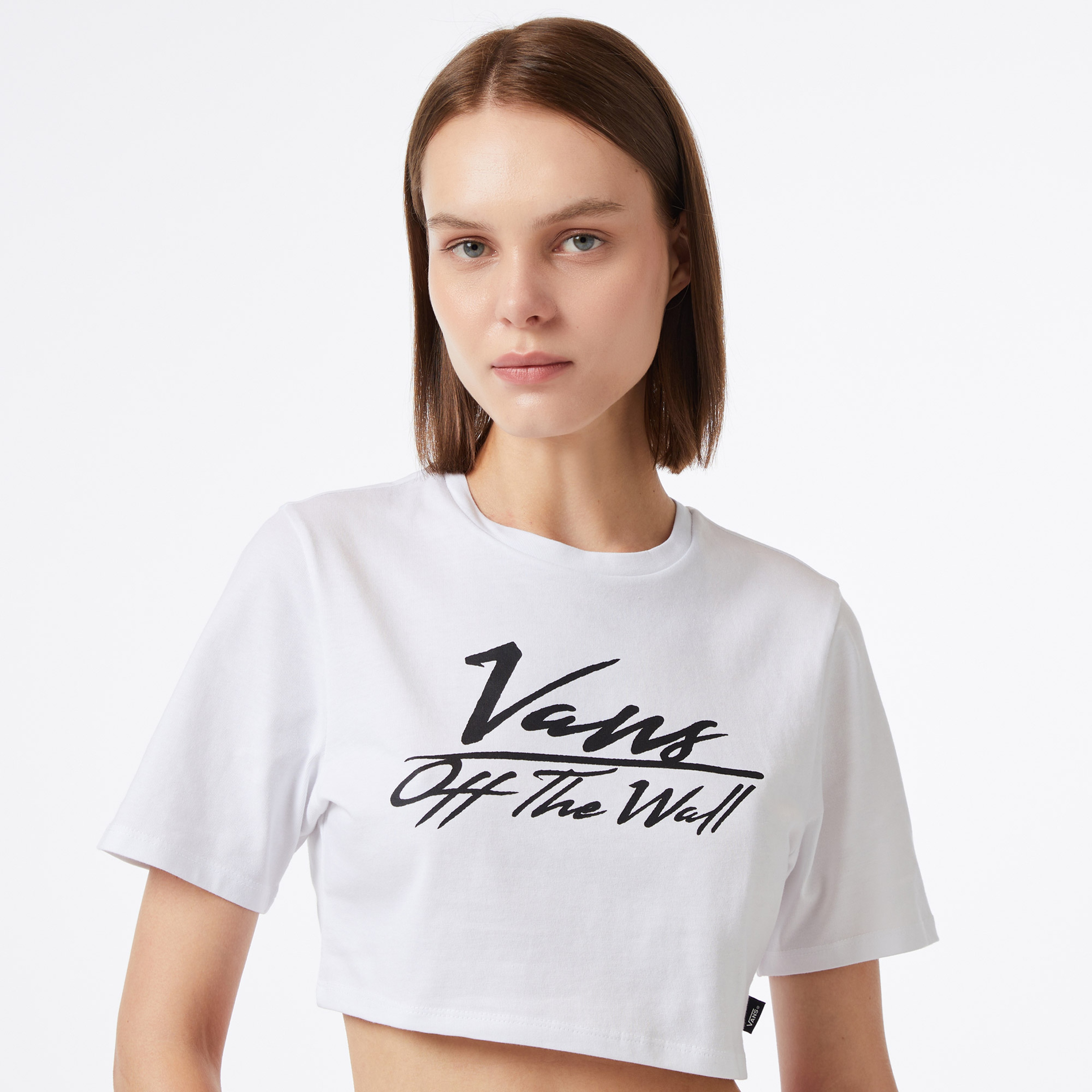 Vans Go Anyplace Crew Beyaz Crop T-Shirt