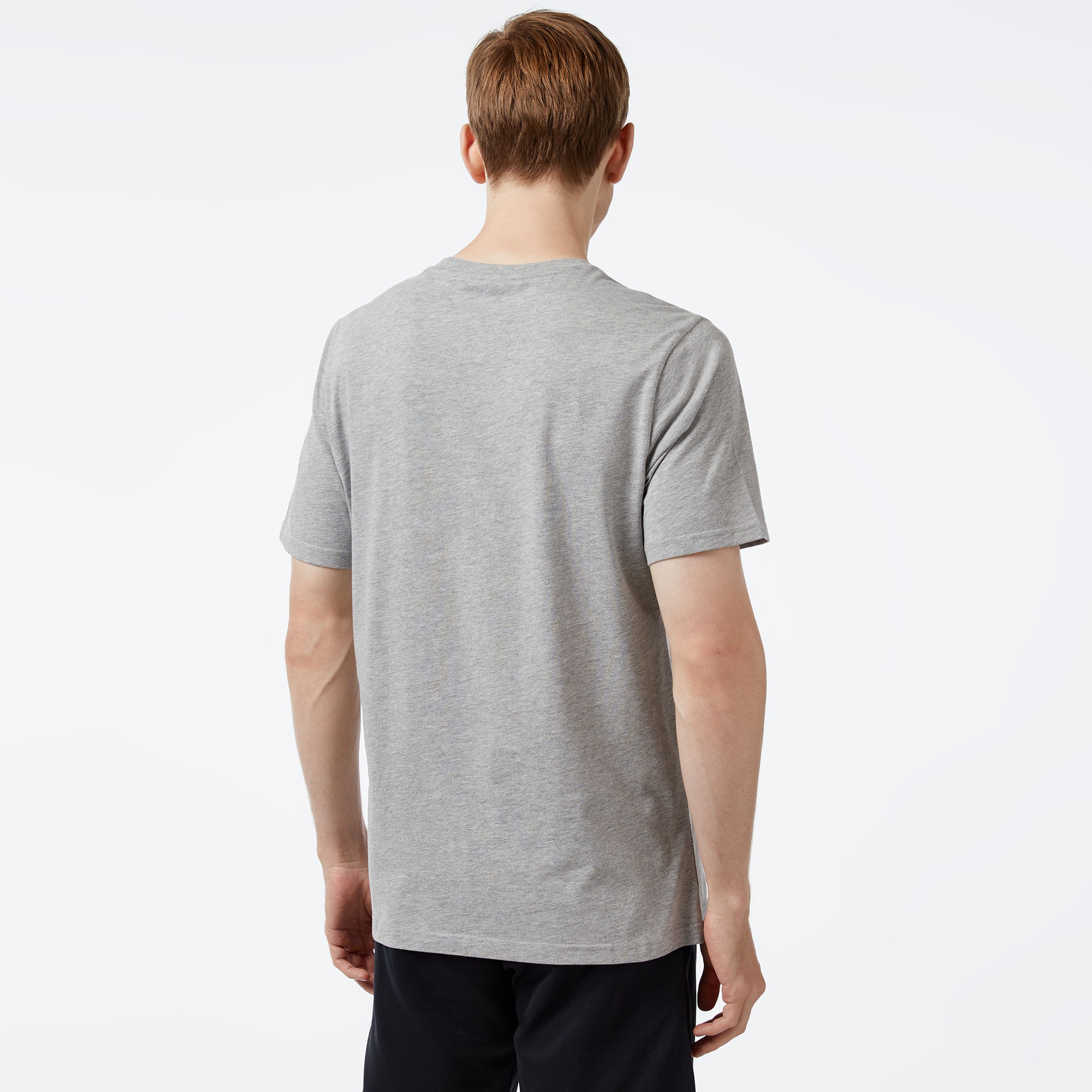 Reebok Identıty Stacked Logo Erkek Gri T-Shirt