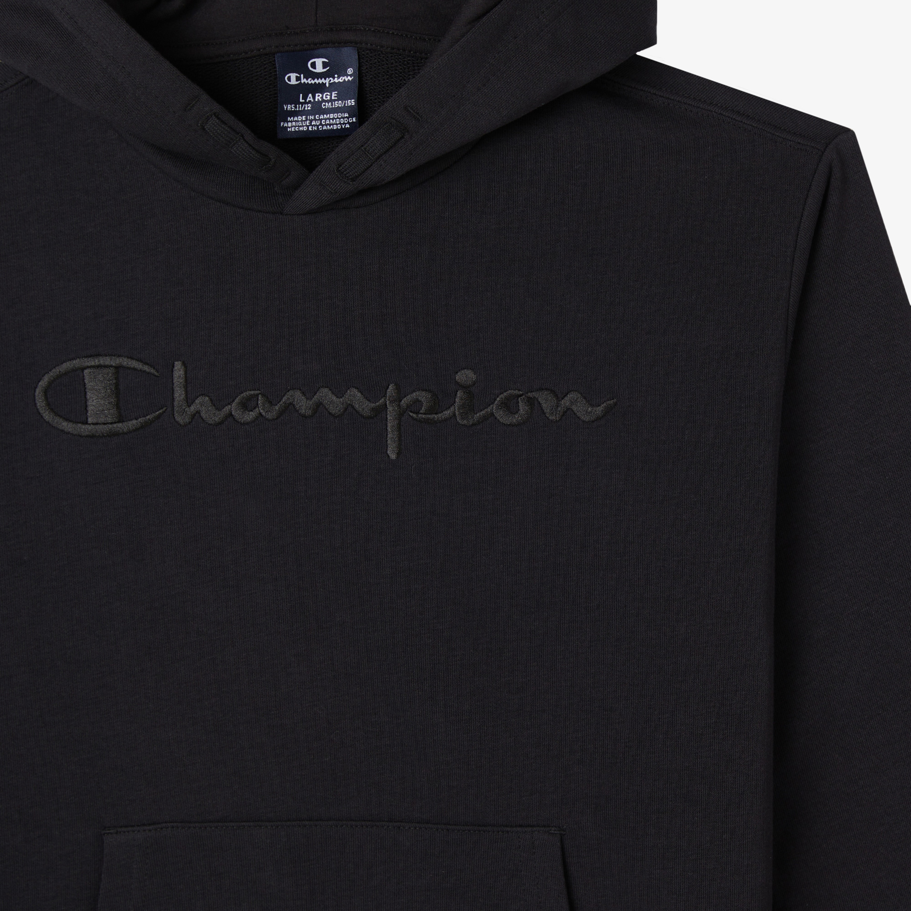 Champion Hooded Çocuk Siyah Sweatshirt