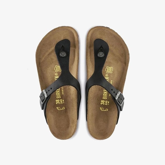 Birkenstock Birkenstock Gizeh Oiled Leather Unisex Siyah Terlik Occasion'da! Siyah - 2. görsel